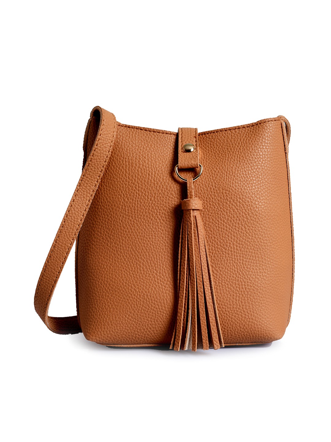 

Lino Perros Beige Structured Sling Bag with Tasselled