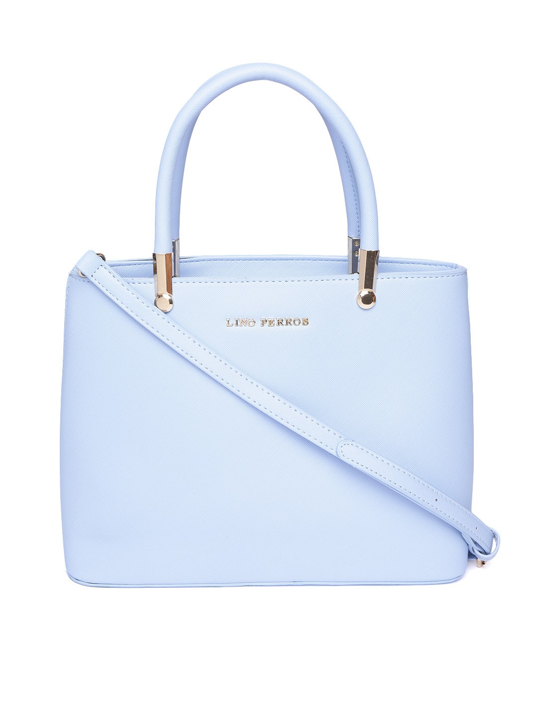 

Lino Perros Blue Solid Handheld Bag
