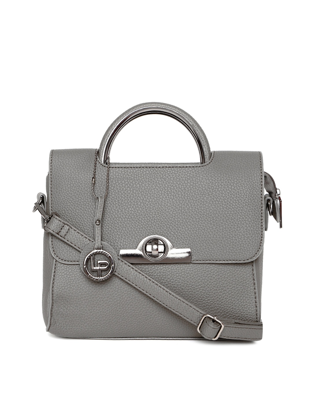 

Lino Perros Grey Solid Satchel with Detachable Sling Strap