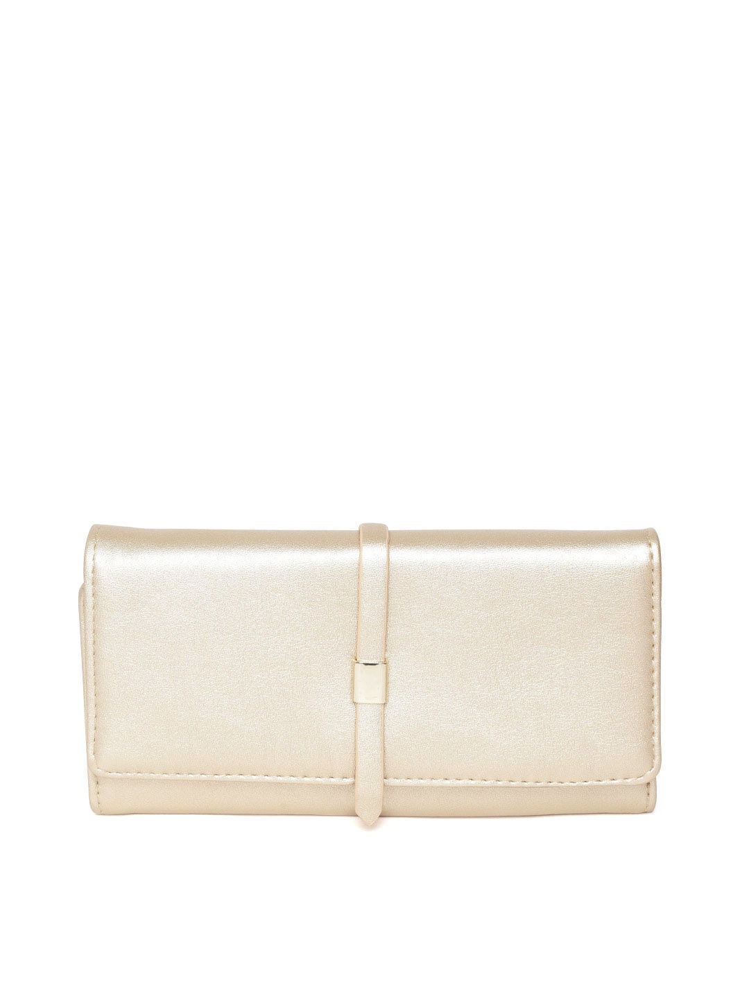 

Lino Perros Women Gold-Toned Solid Three Fold Wallet