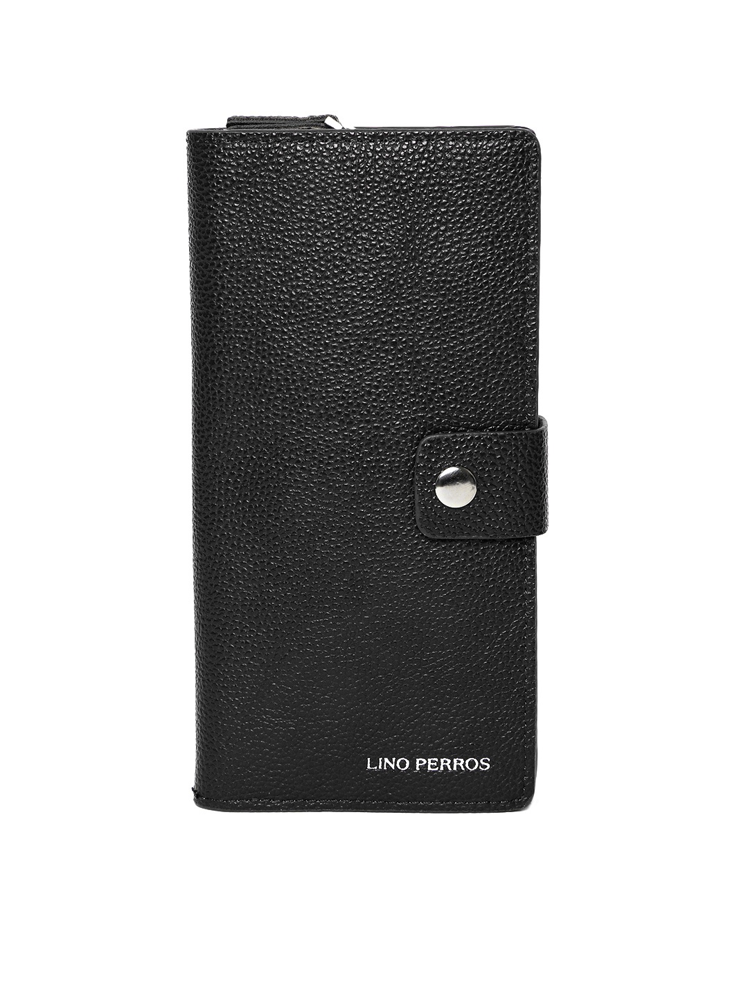

Lino Perros Women Black Solid Two Fold Wallet with Detachable Pouch