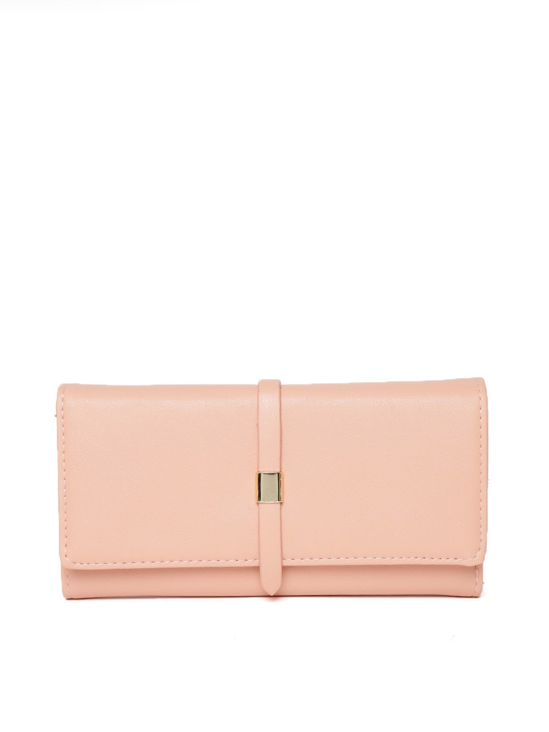 

Lino Perros Women Peach-Coloured Solid Three Fold Wallet