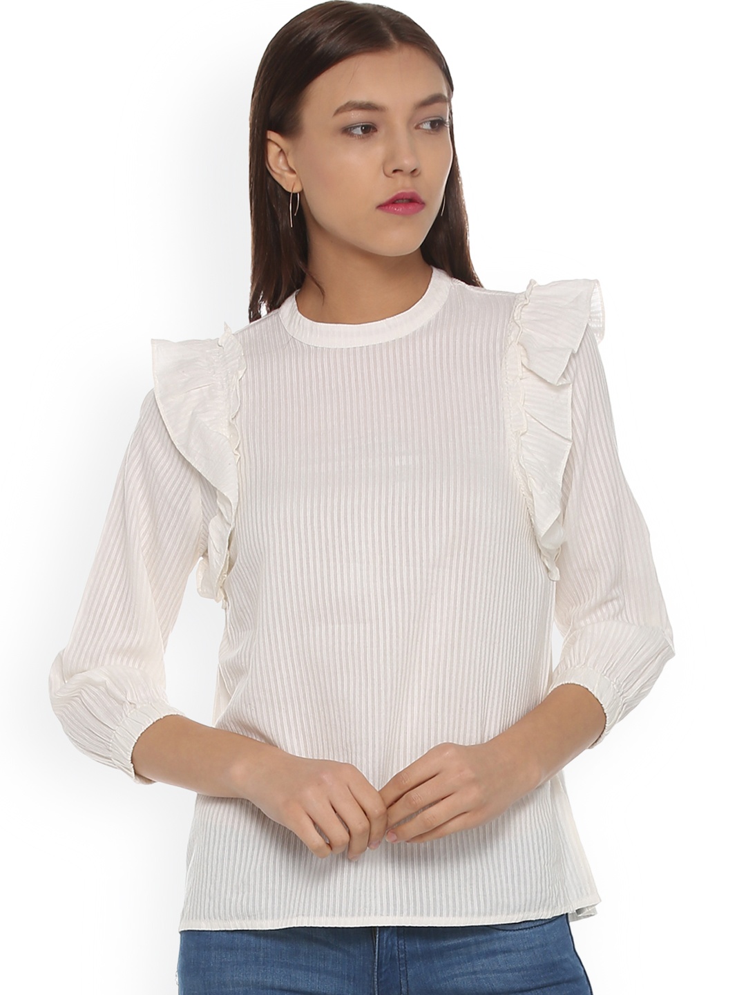 

People Women White Striped Top