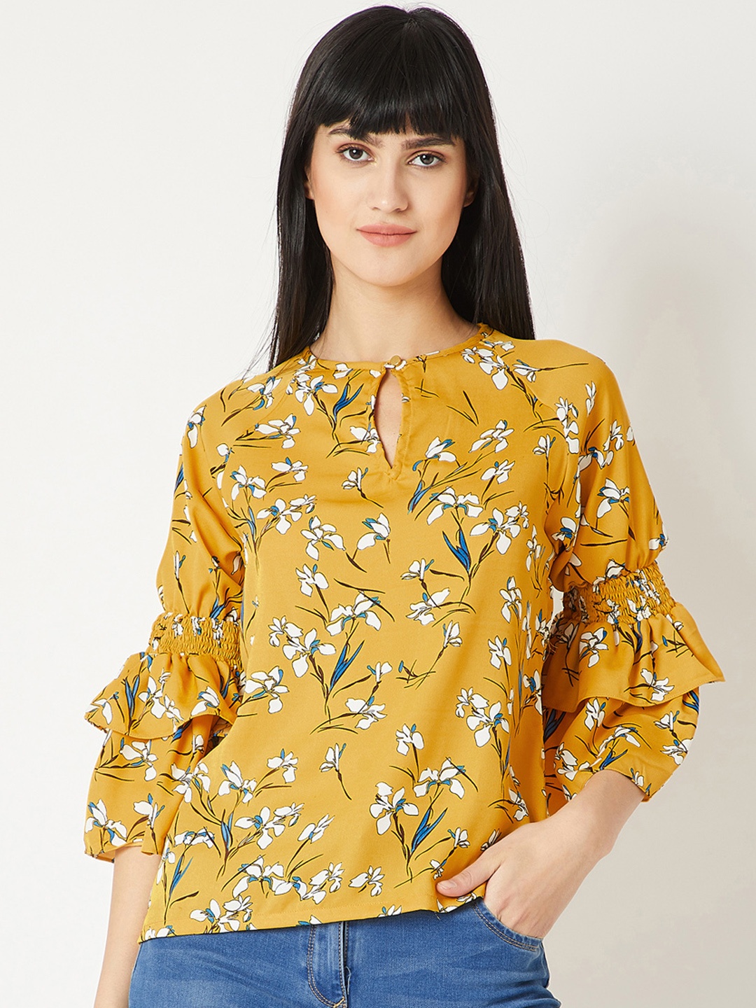 

Miss Chase Women Yellow Printed Top