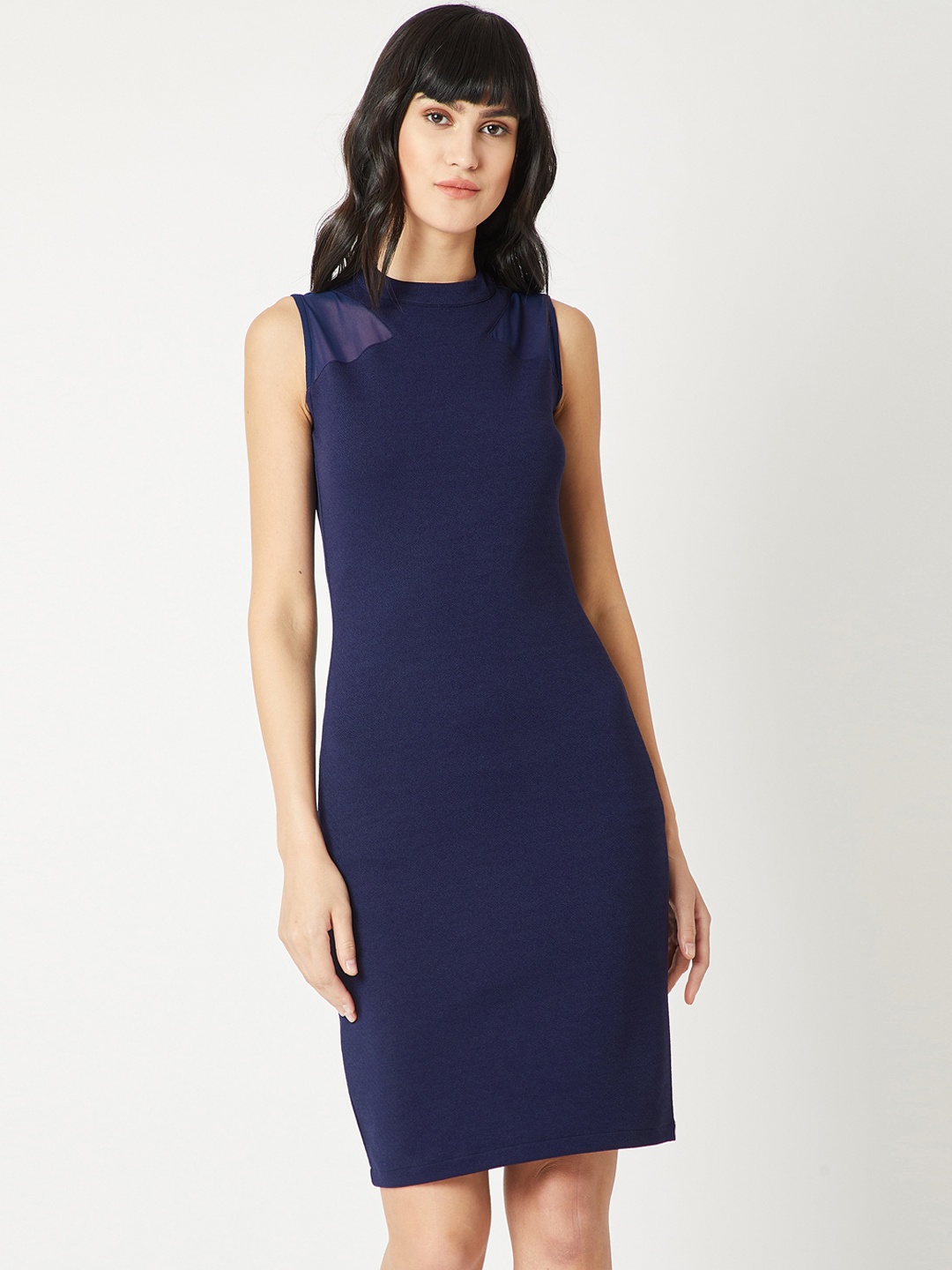 

Miss Chase Women Navy Blue Solid Bodycon Dress