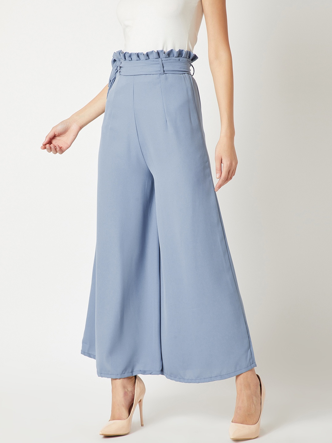 

Miss Chase Women Blue Regular Fit Solid Regular Trousers