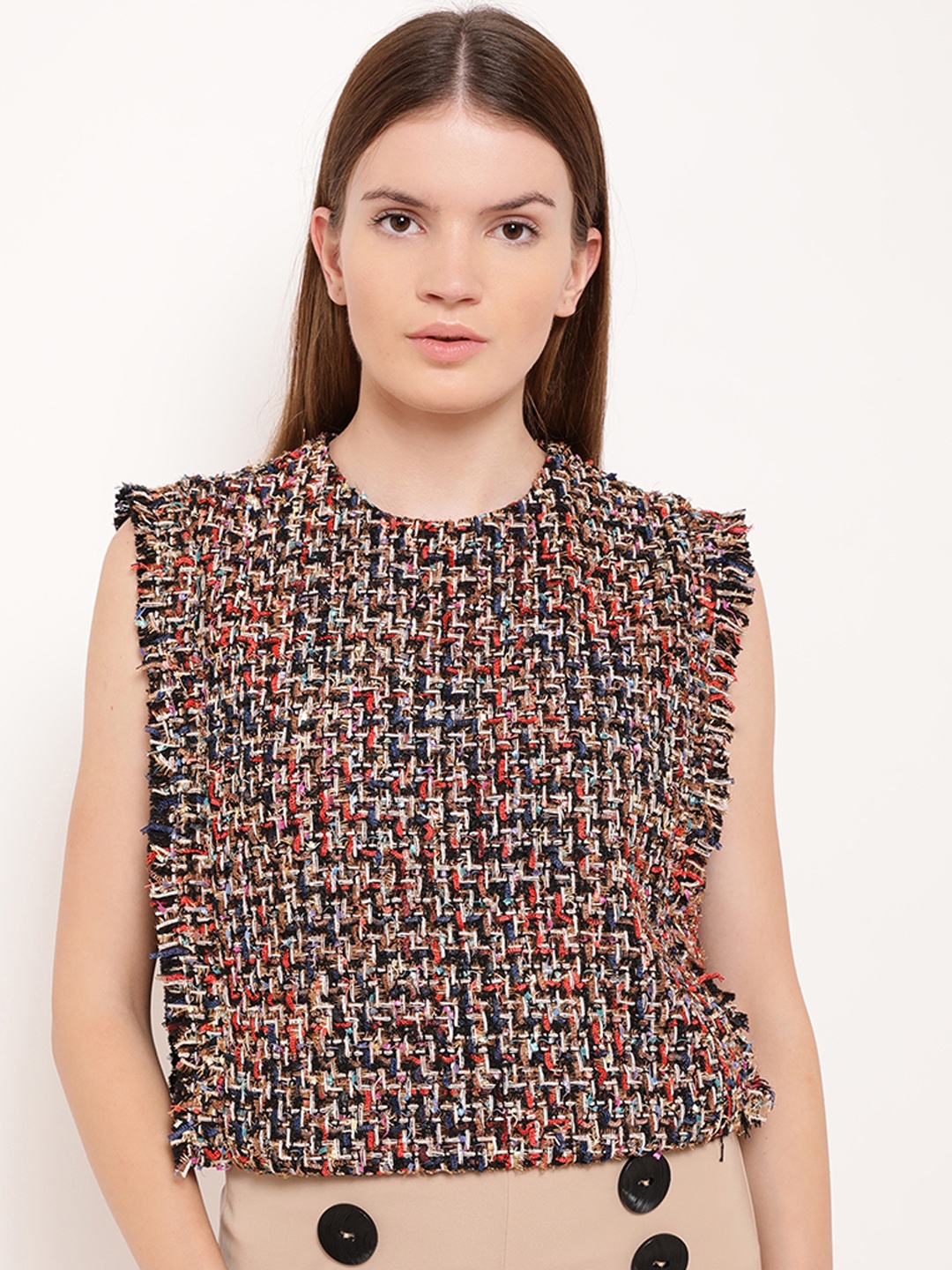 

Kazo Women Multicoloured Self Design Top, Multi