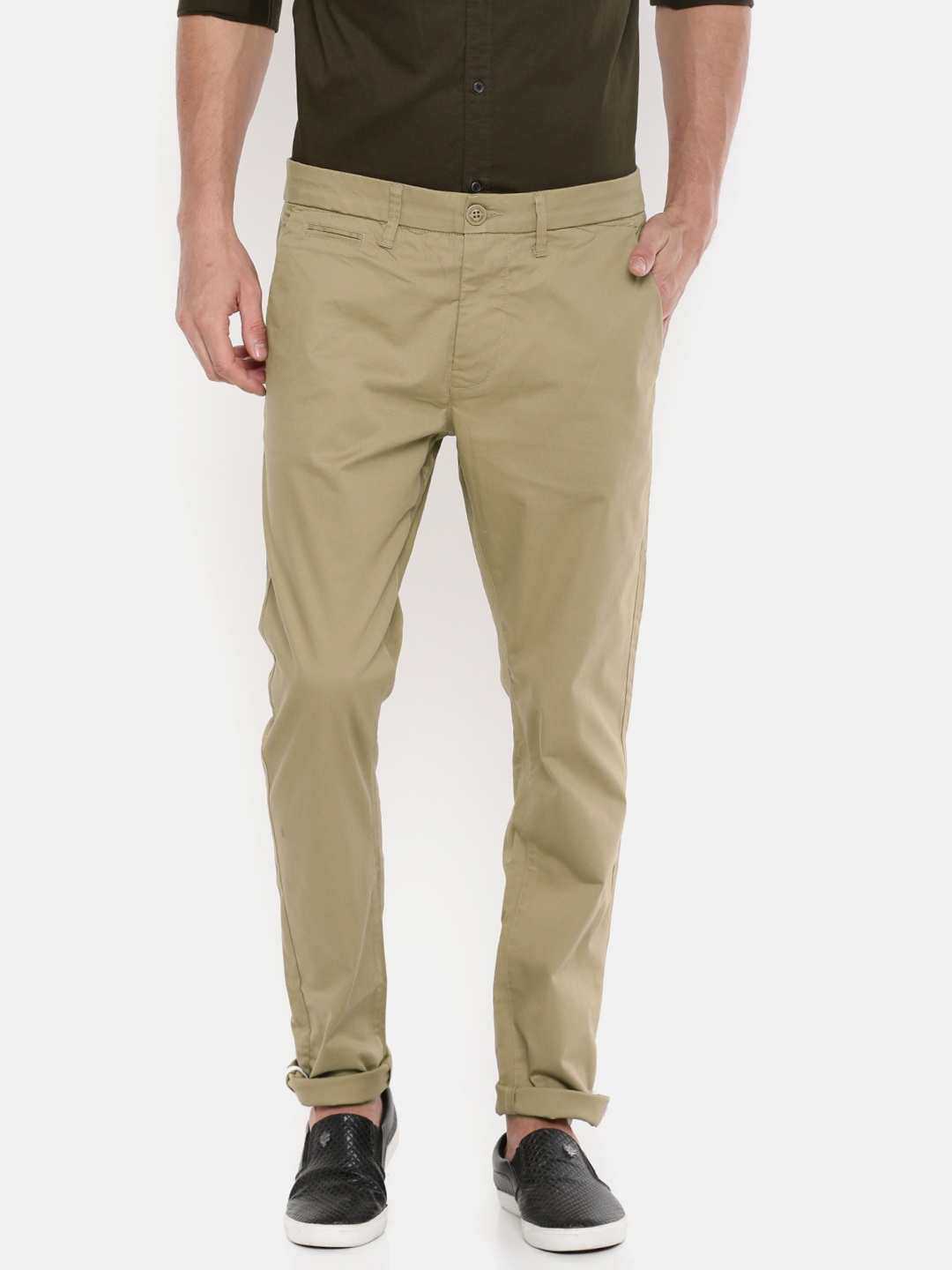 

Being Human Men Khaki Regular Fit Solid Chinos