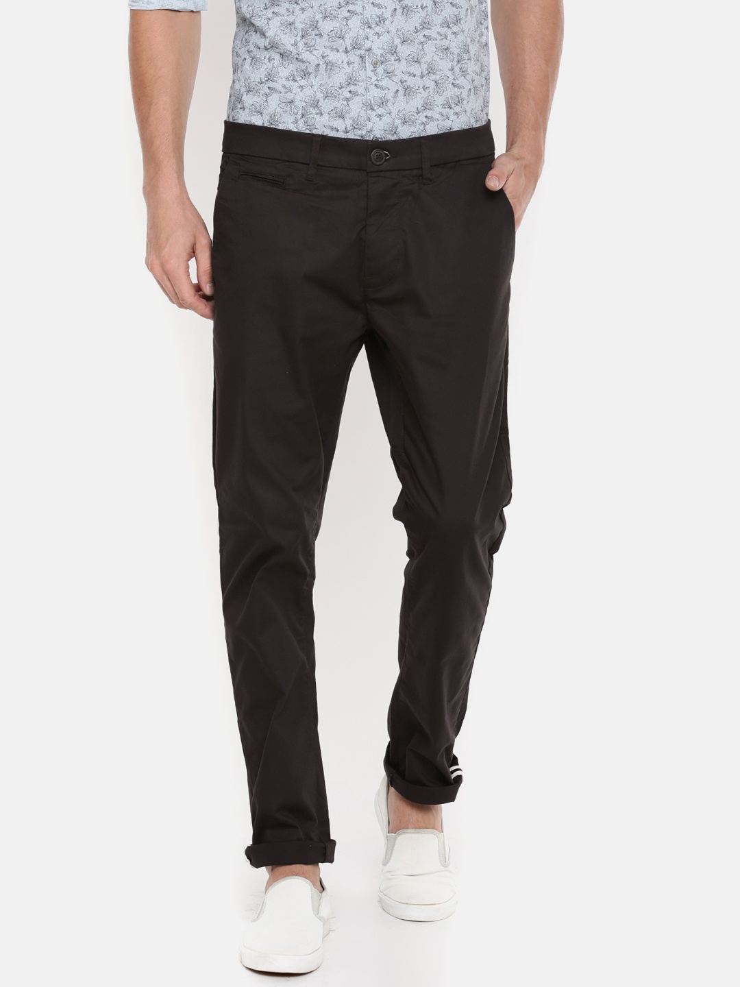 

Being Human Clothing Men Black Regular Fit ChinoTrousers