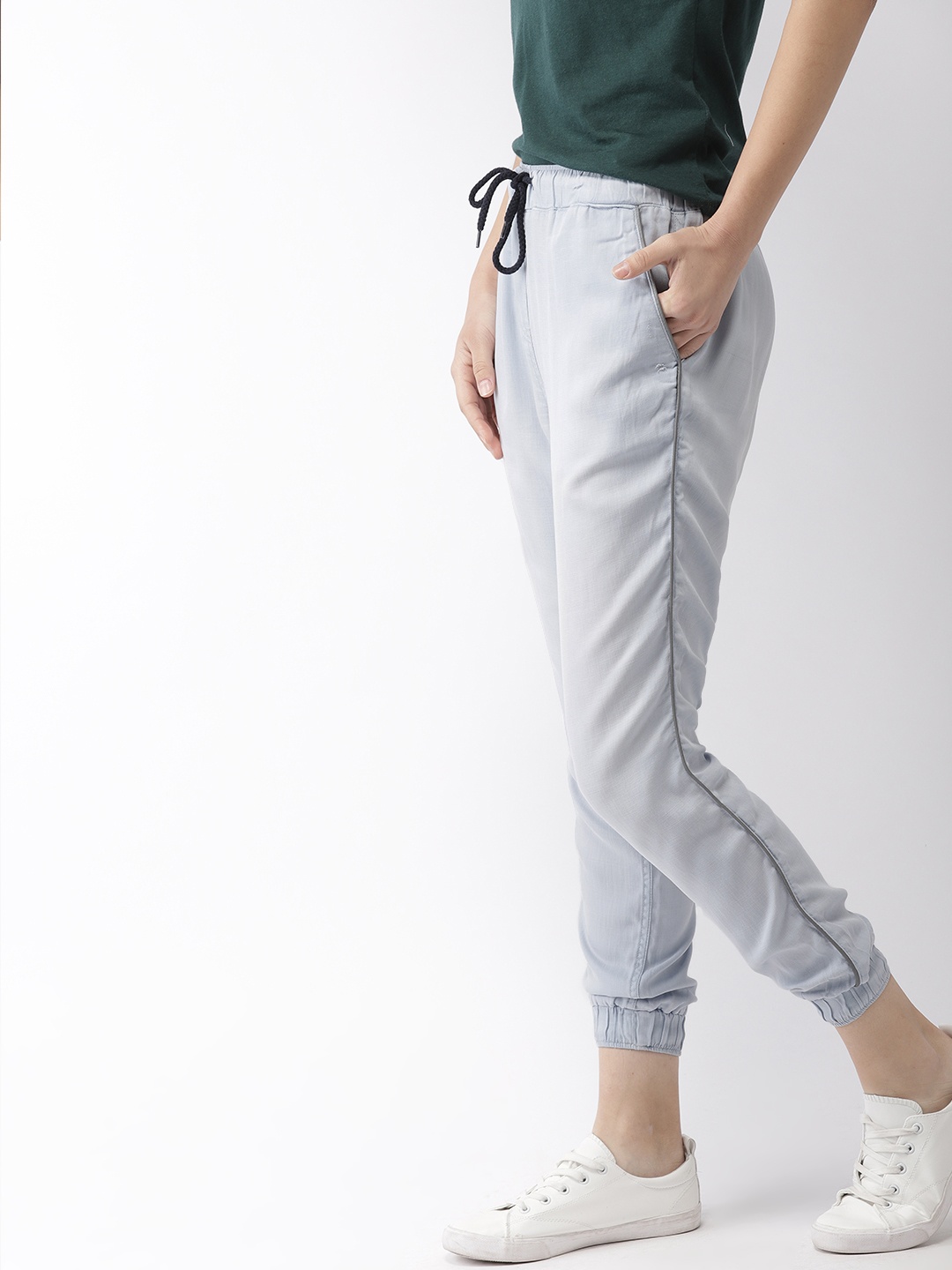 

Mast & Harbour Women Blue Regular Fit Solid Joggers