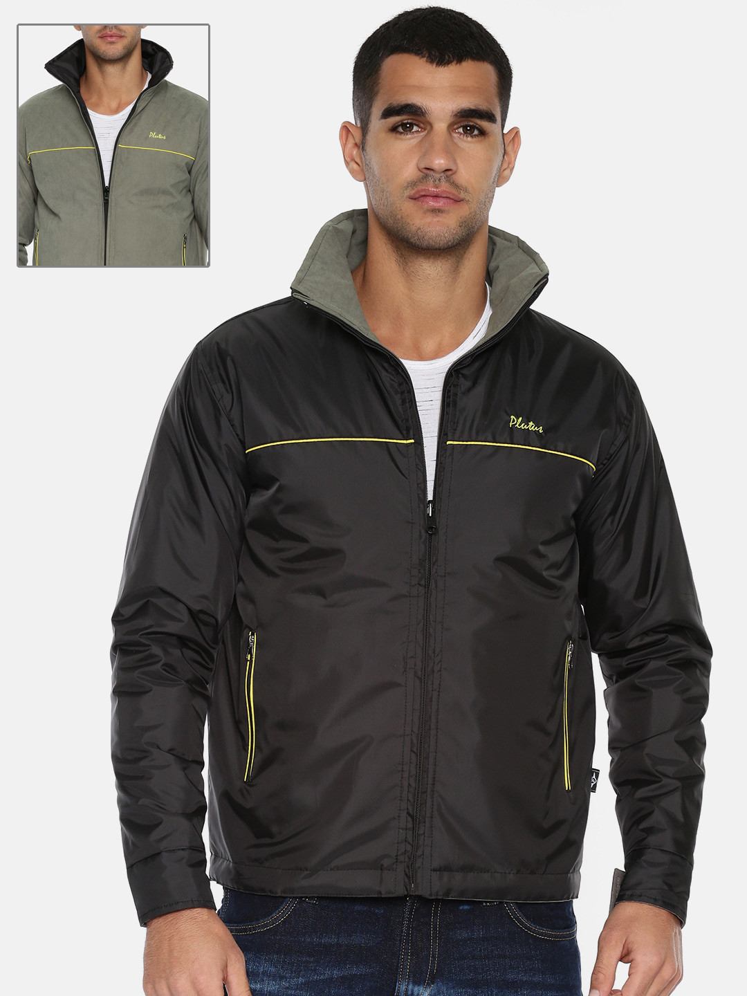 

Plutus Men Black Solid Reversible Puffer Jacket