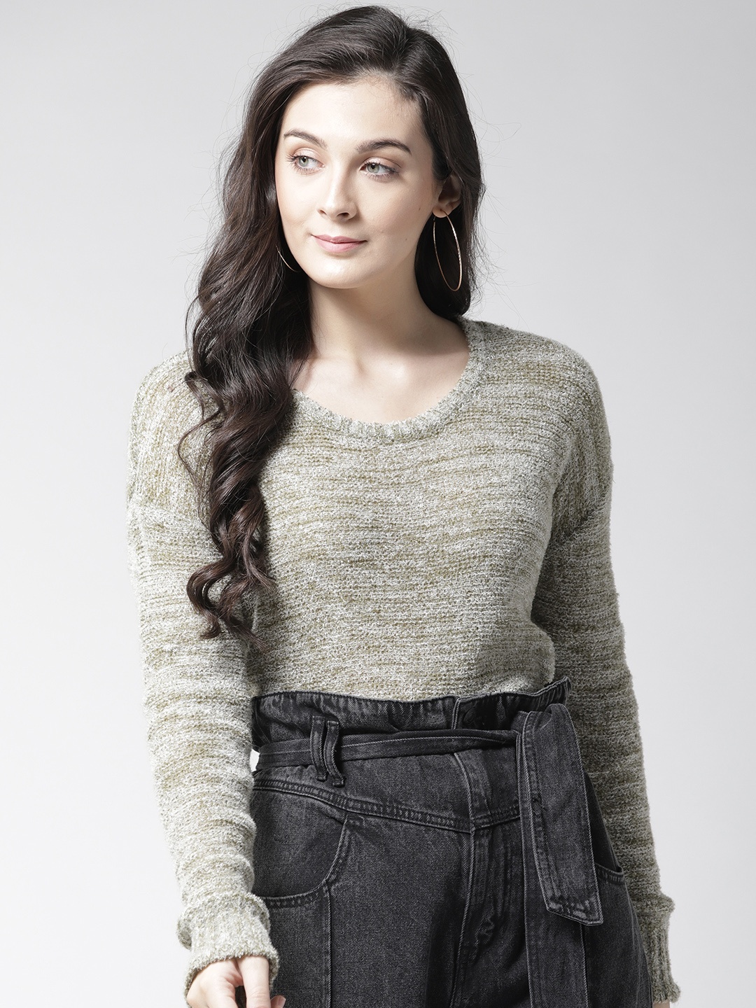 

Species Women Olive Green Solid Pullover