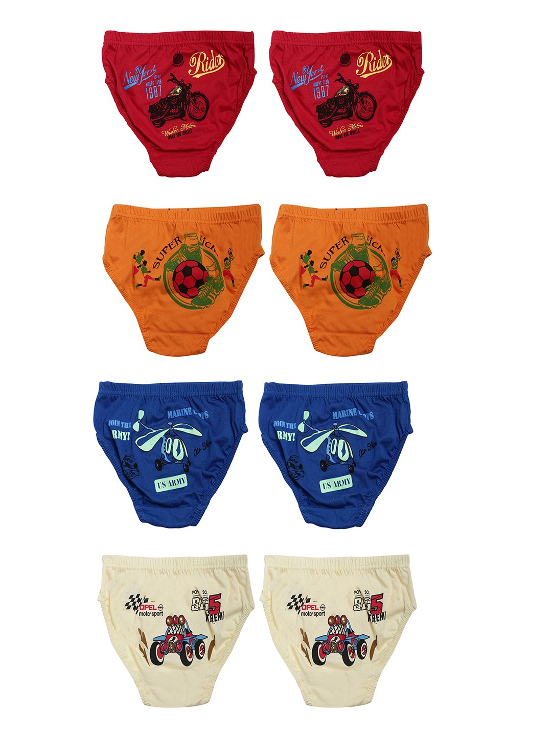 

Dollar Boys Assorted Pack Of 8 Briefs MKKB-001-PO8