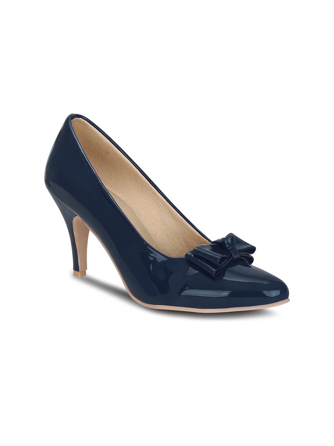 

Get Glamr Women Navy Blue Solid Pumps