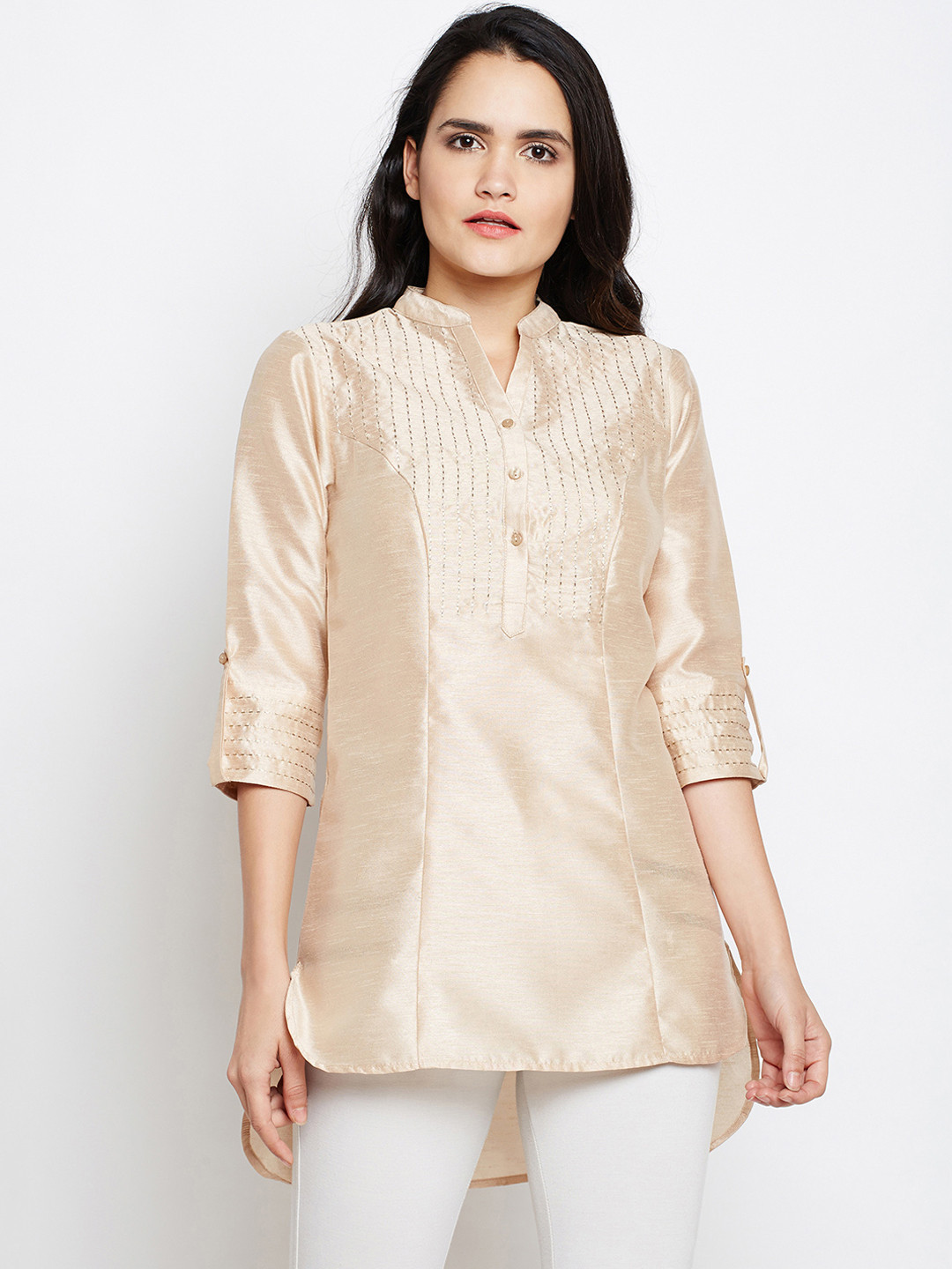 

Oxolloxo Beige Solid Tunic