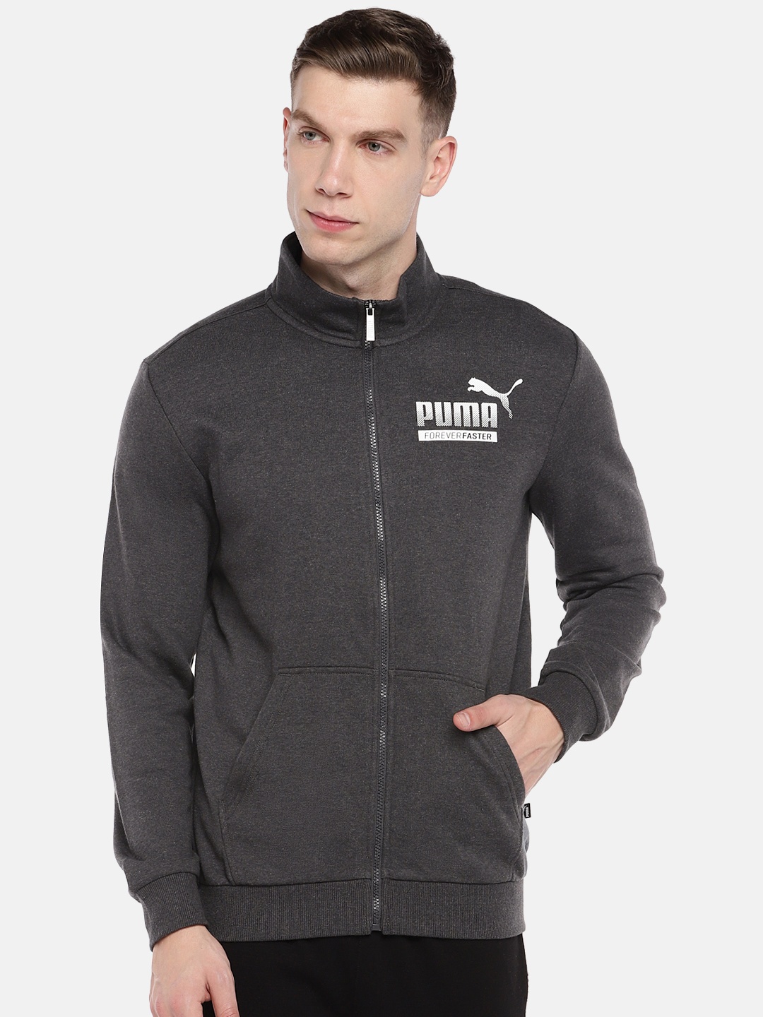 

Puma Men Charcoal Grey Graphic Track Jacket TR XIII
