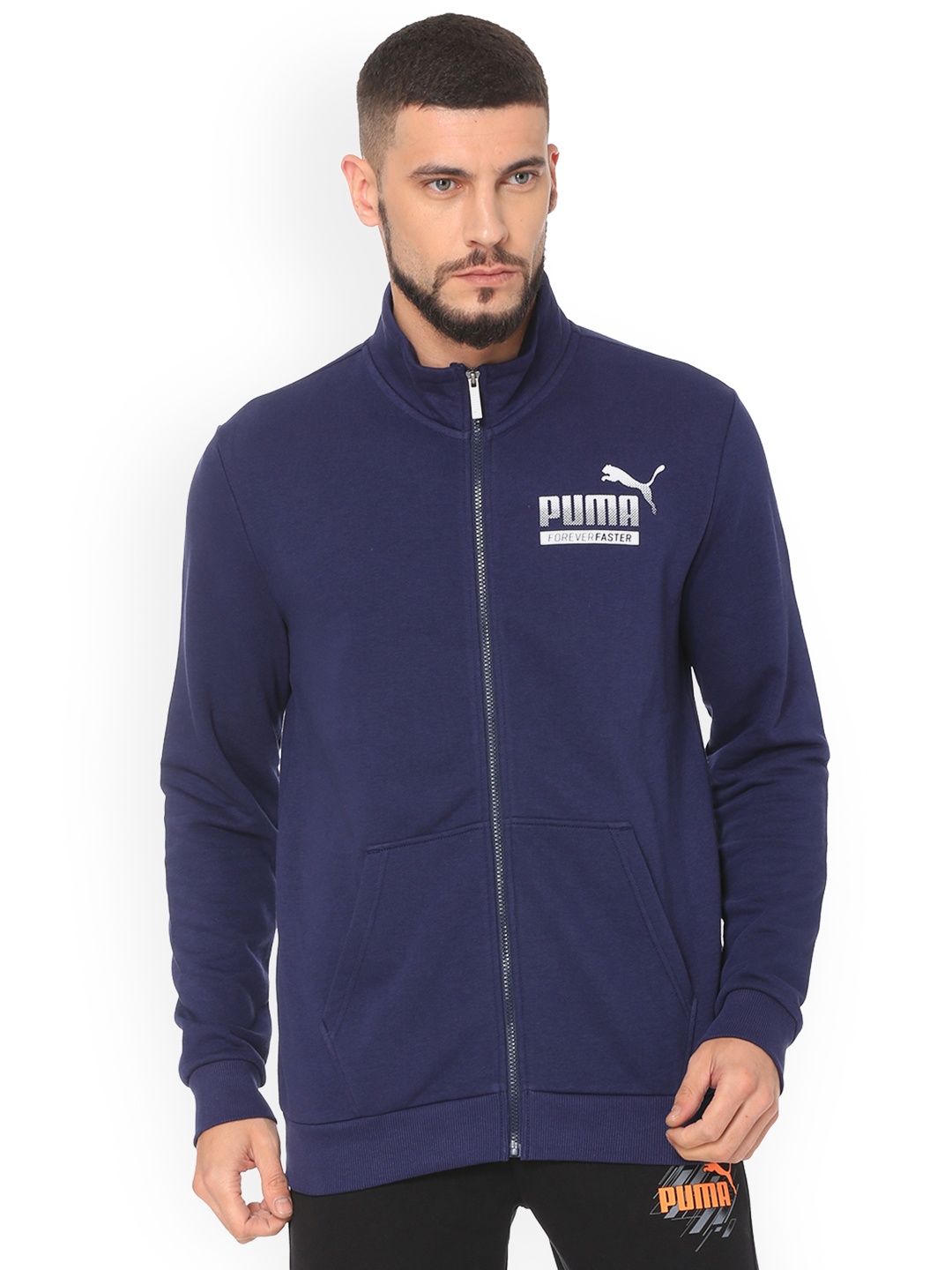 

Puma Men Navy Blue Graphic Trk Jkt TR XIII