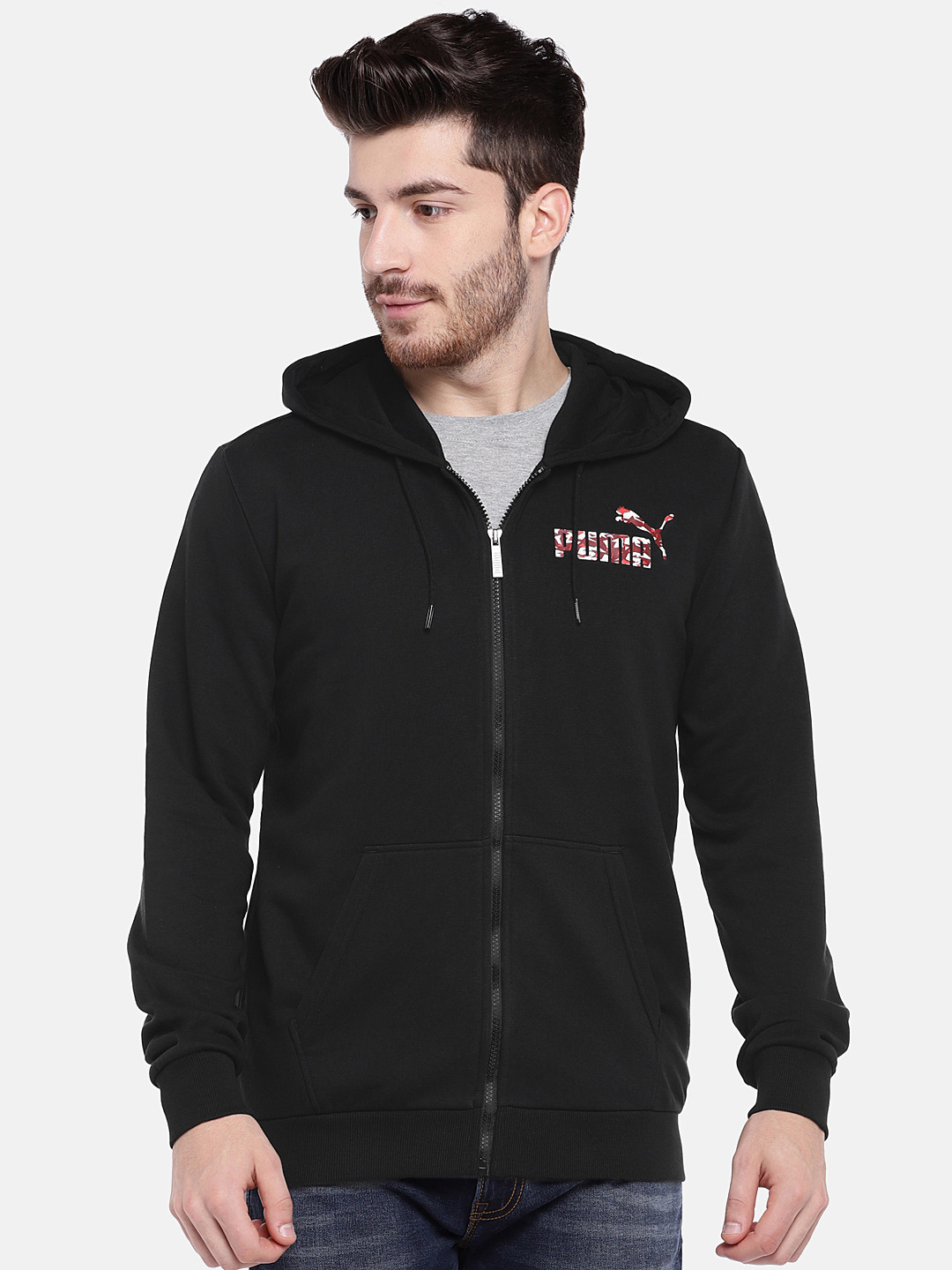 

Puma Men Black Graphic FZ Track Hoody TR I