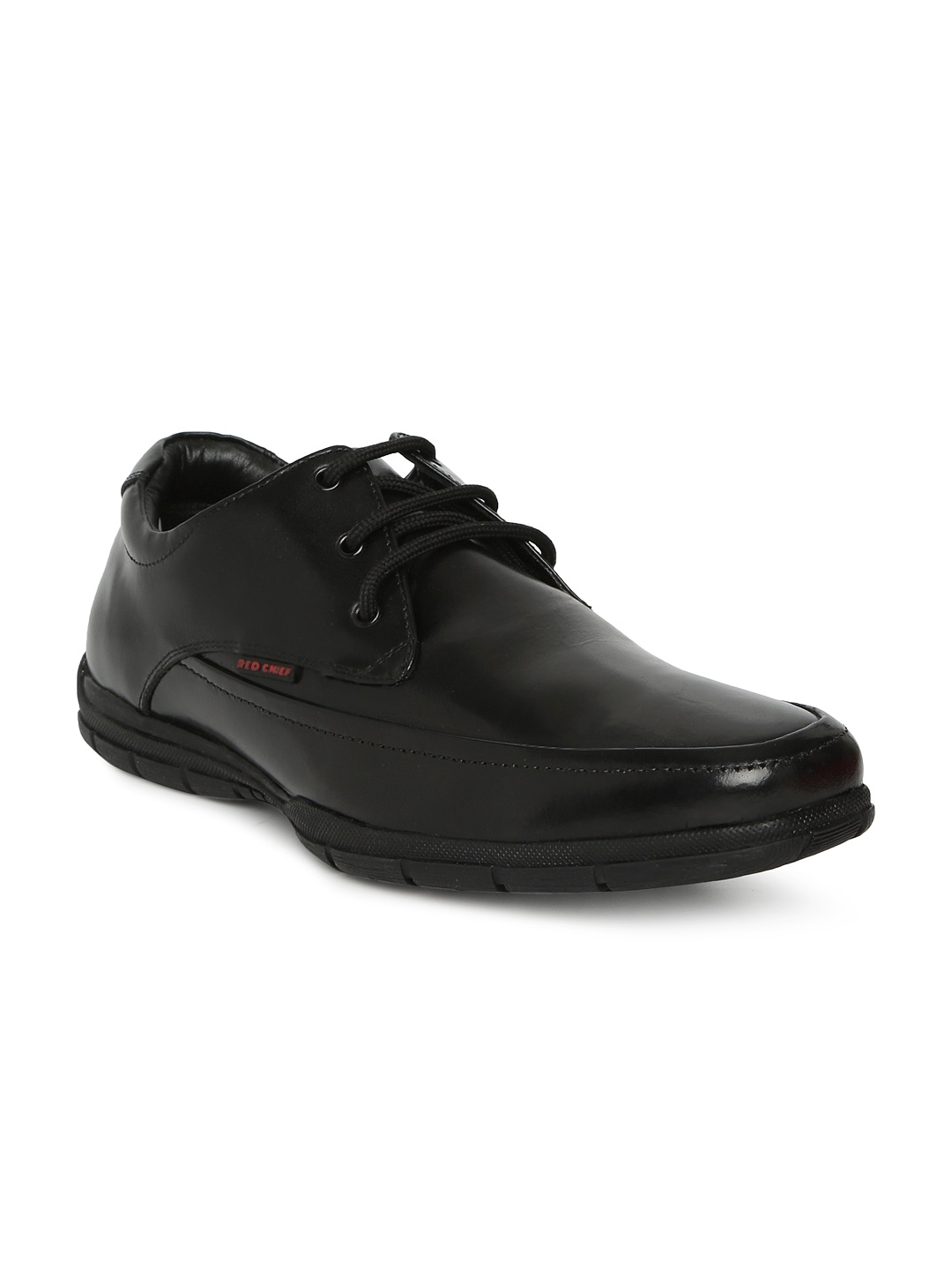 

Red Chief Men Black Leather Formal Derbys