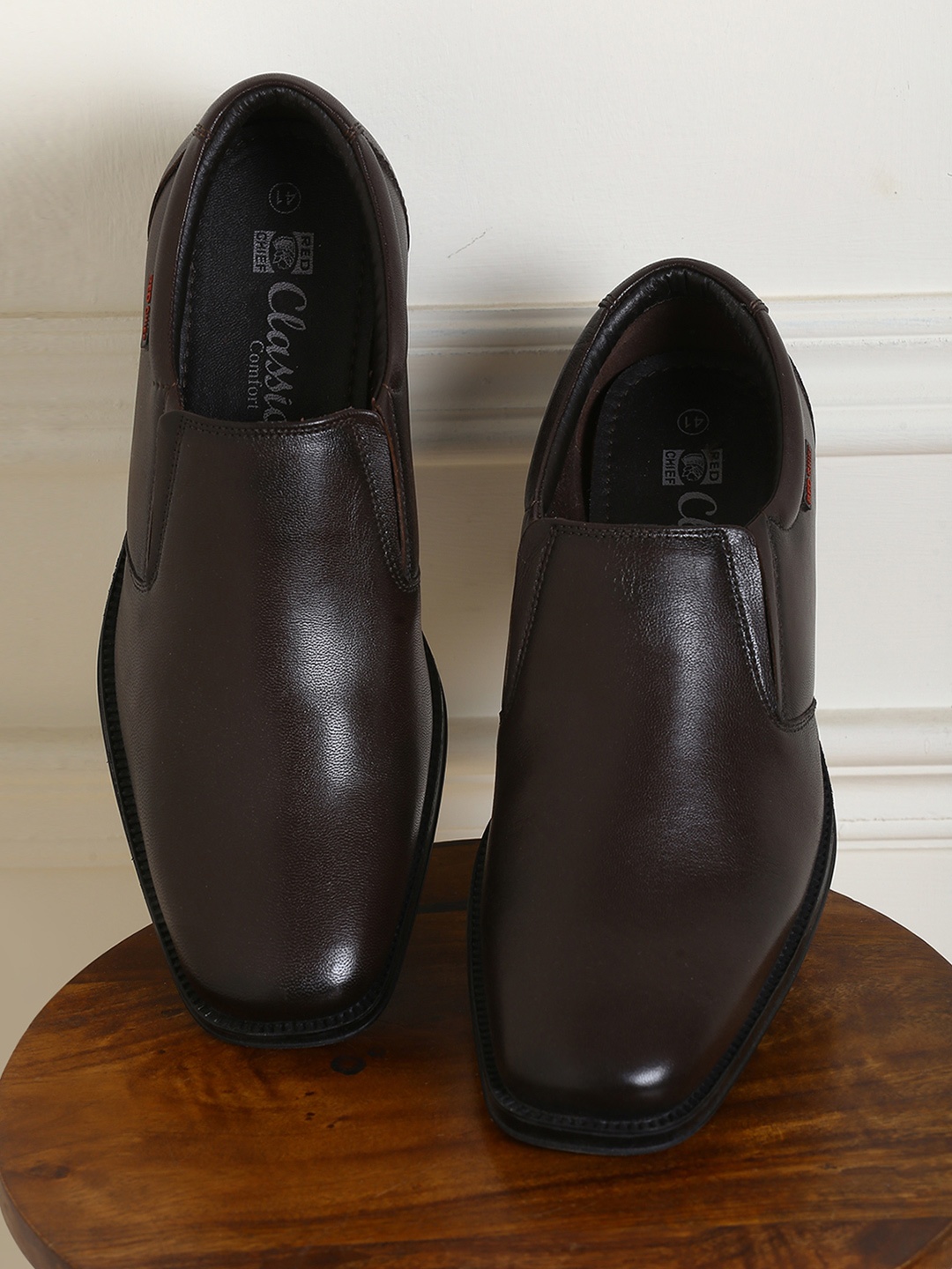 

Red Chief Men Brown Leather Formal Slip-On Shoes