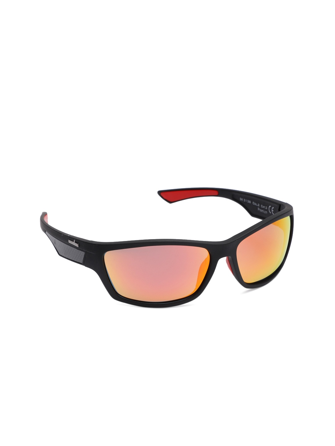 

Daniel Klein Men Polarised Rectangle Sunglasses DK3138-C2, Red