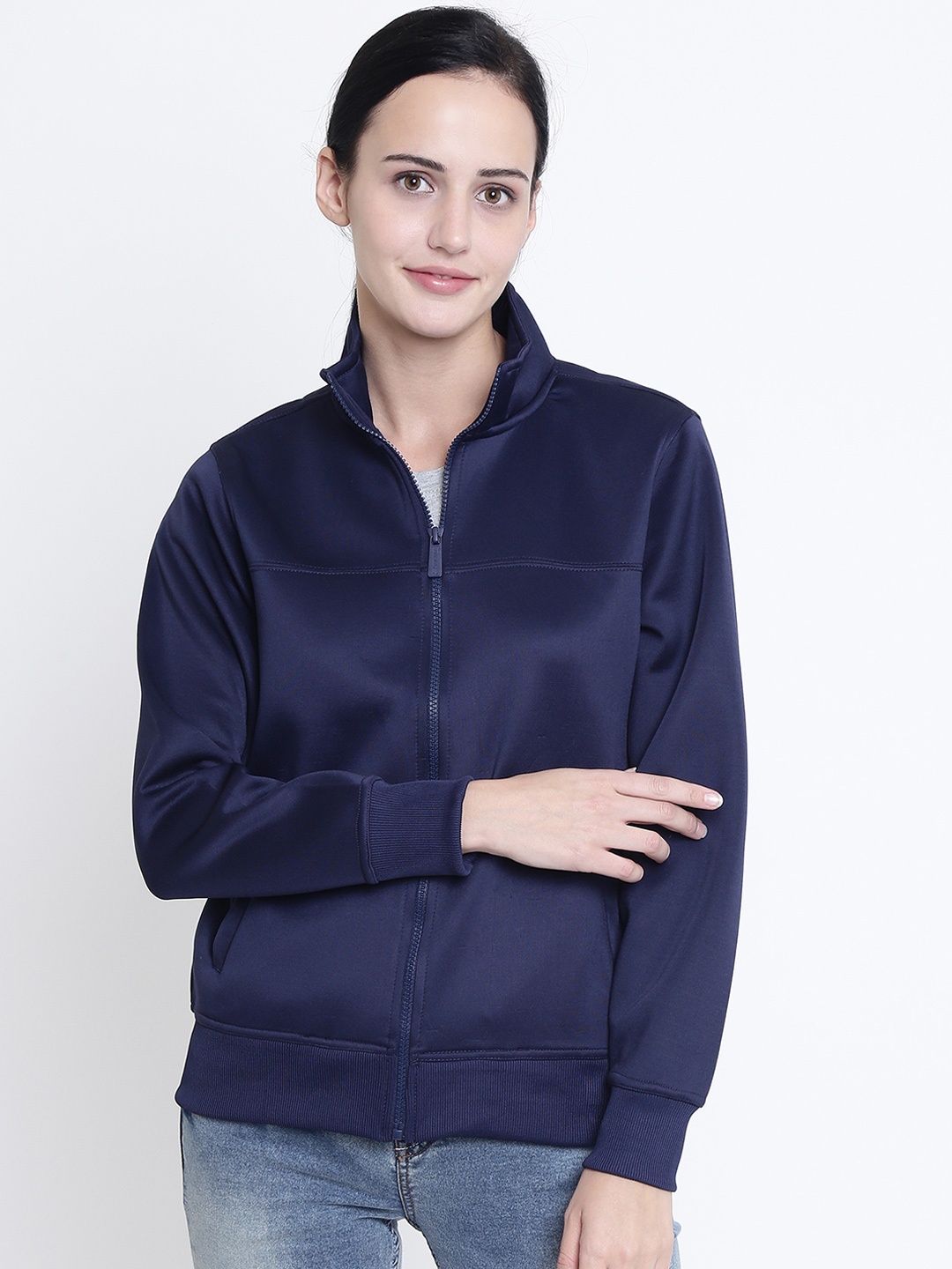 

Crimsoune Club Women Navy Blue Solid Sweatshirt
