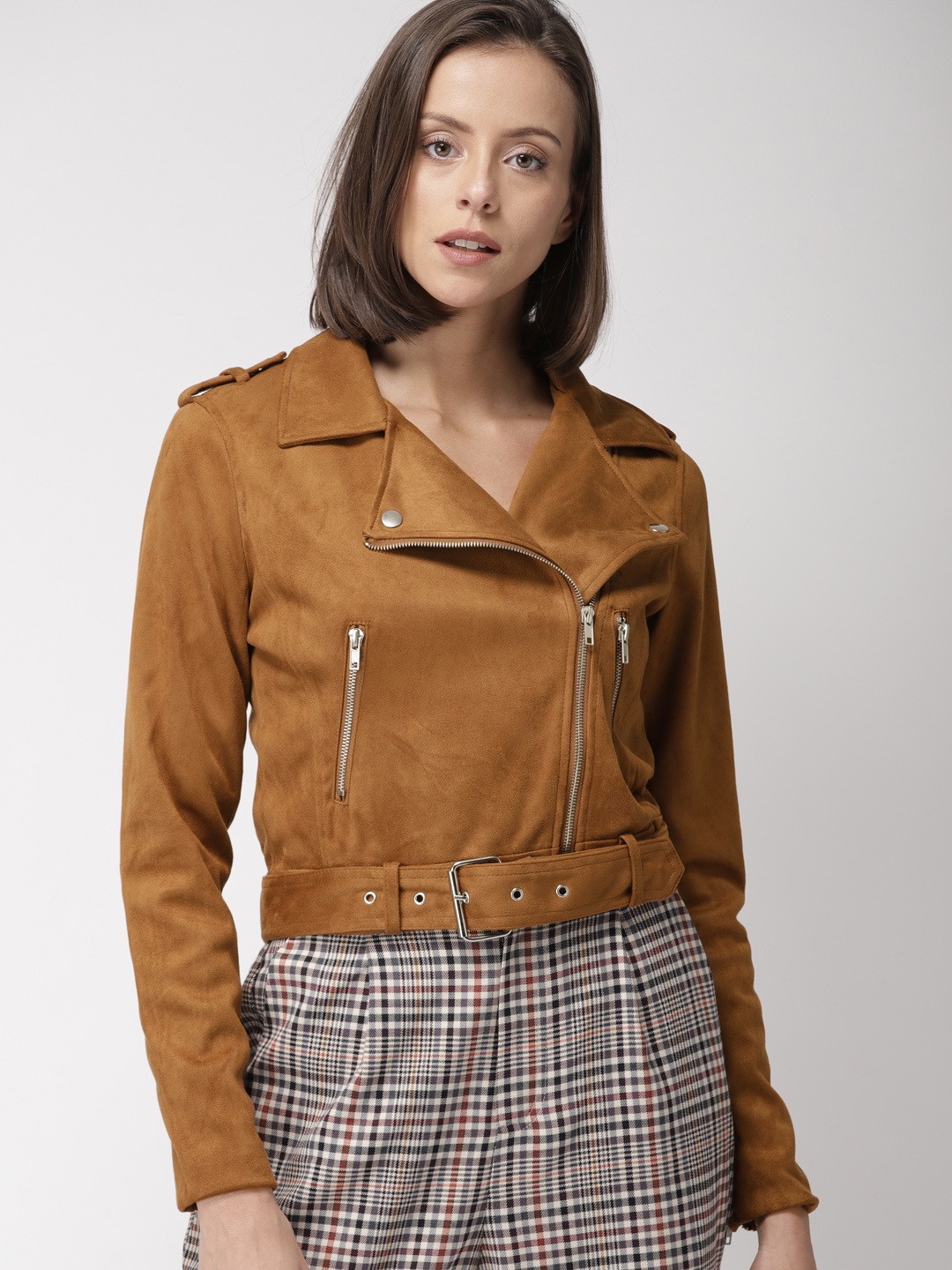 

FOREVER 21 Women Camel Brown Solid Tailored Jacket