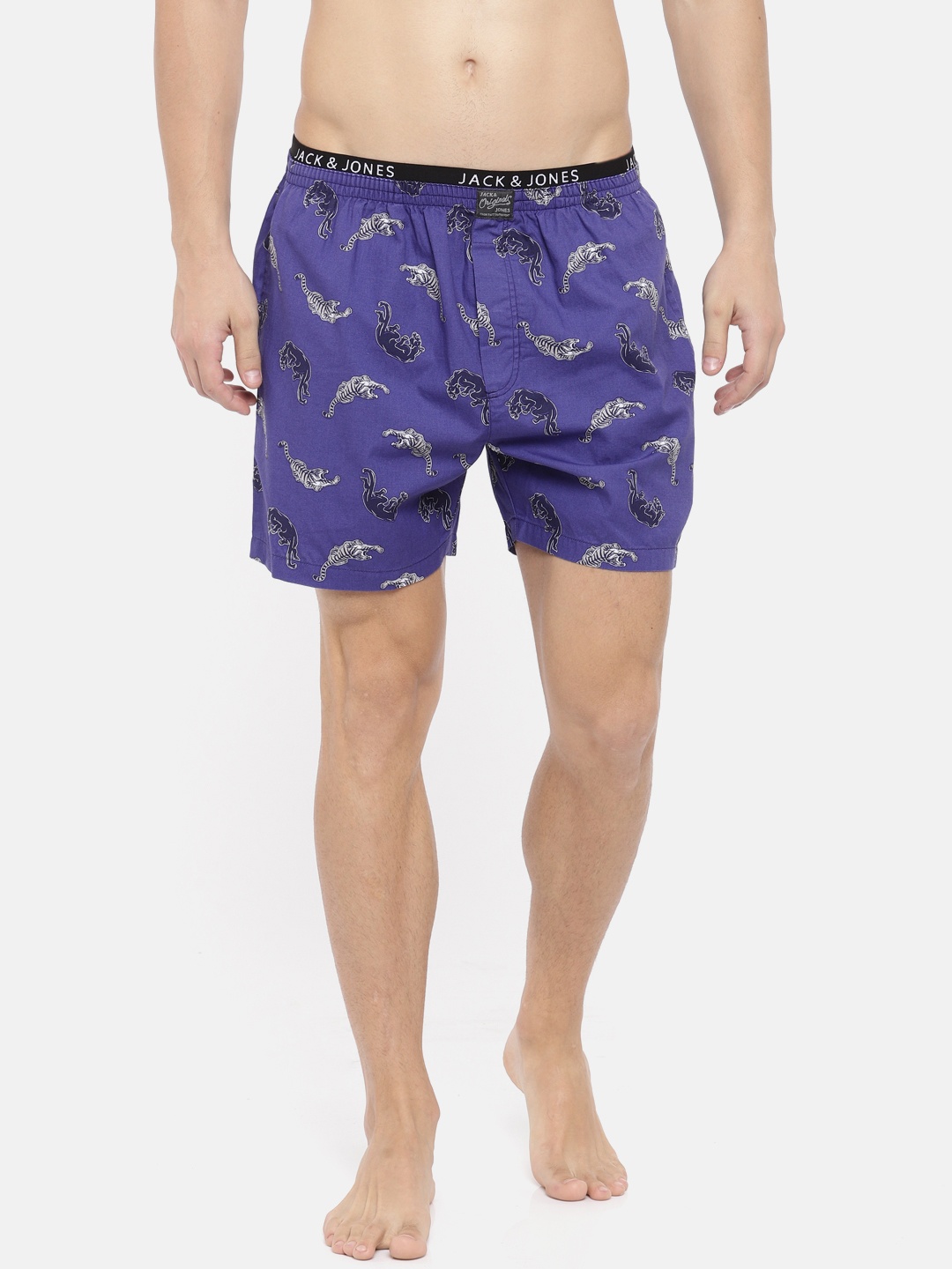 

Jack & Jones Men Navy Blue Printed Pure Cotton Boxers 2017193004
