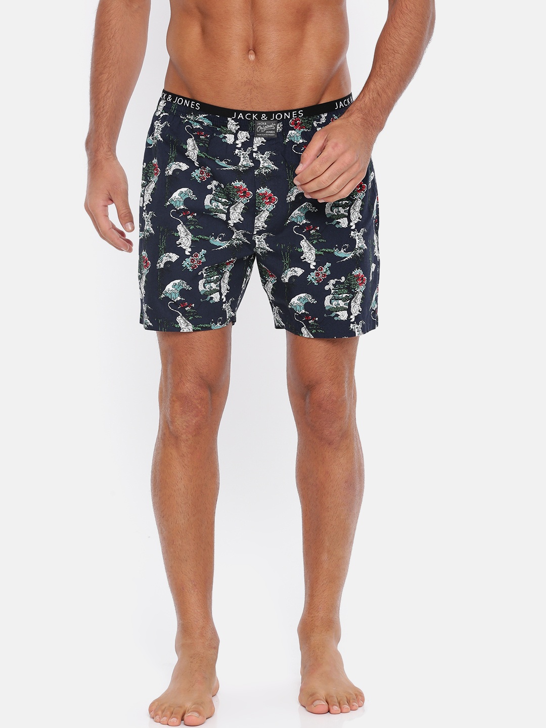 

Jack & Jones Navy Blue Printed Pure Cotton Boxers 2017192004