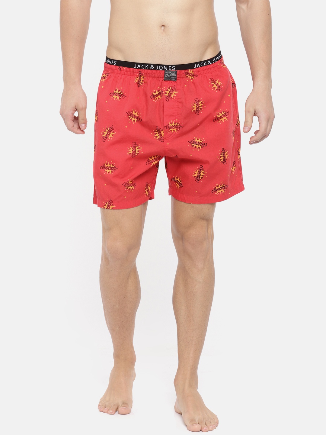 

Jack & Jones Men Red Printed Pure Cotton Boxers 2026969004