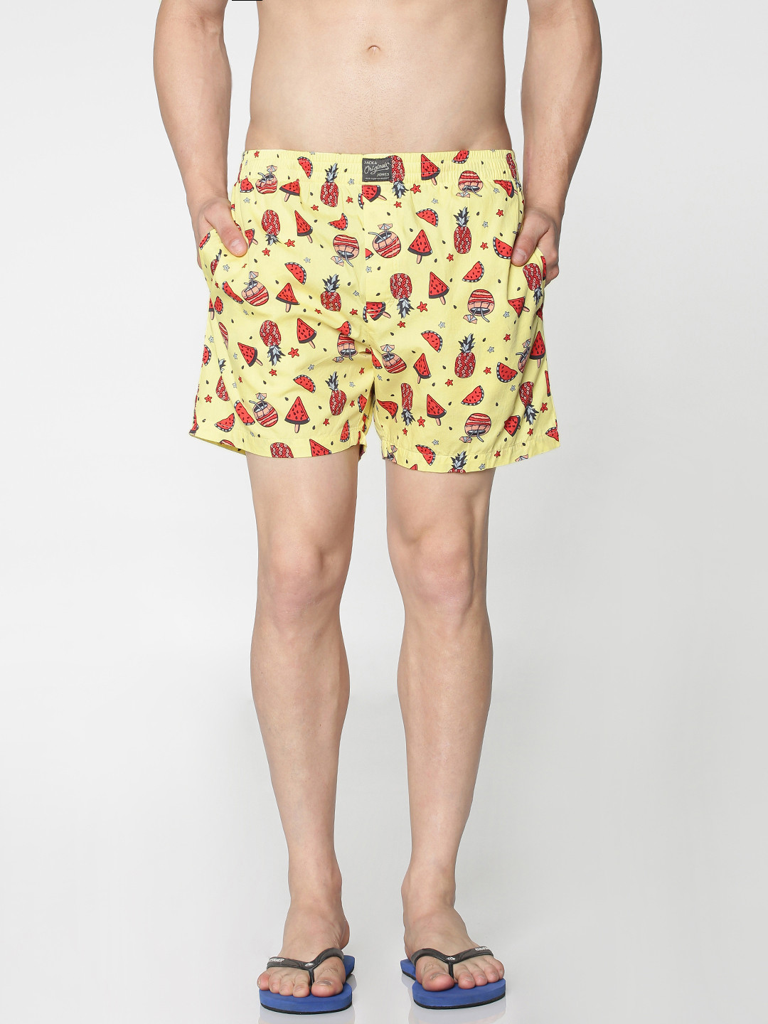 

Jack & Jones Men Yellow Printed Pure Cotton Boxers 2017194004