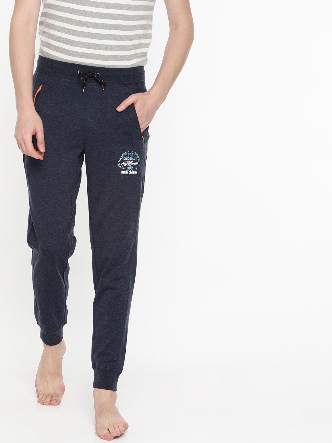 

Jack & Jones Men Navy Blue Solid Lounge Pants