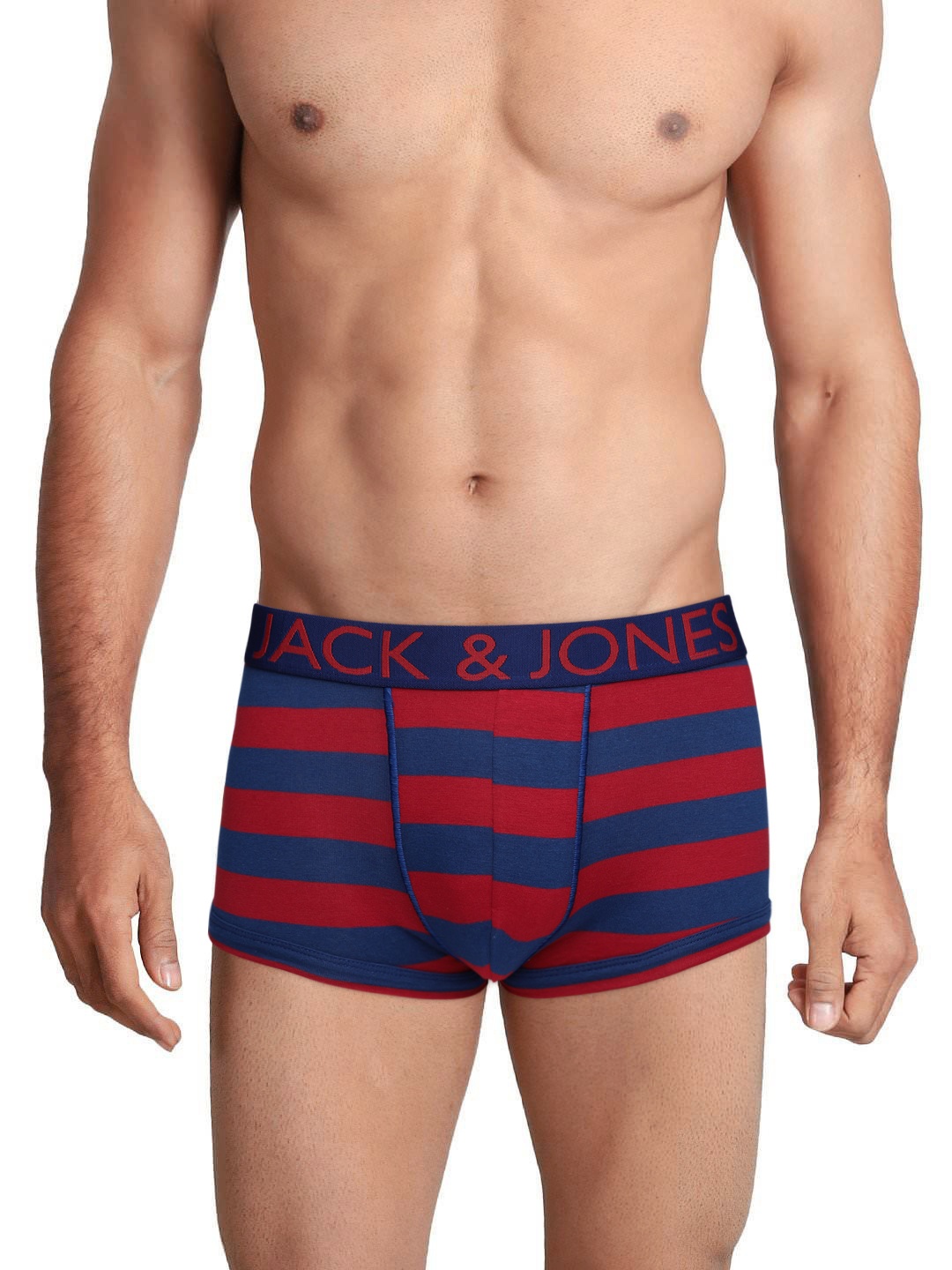 

Jack & Jones Men Blue And Red Striped Brazilian Trunk 2017203011