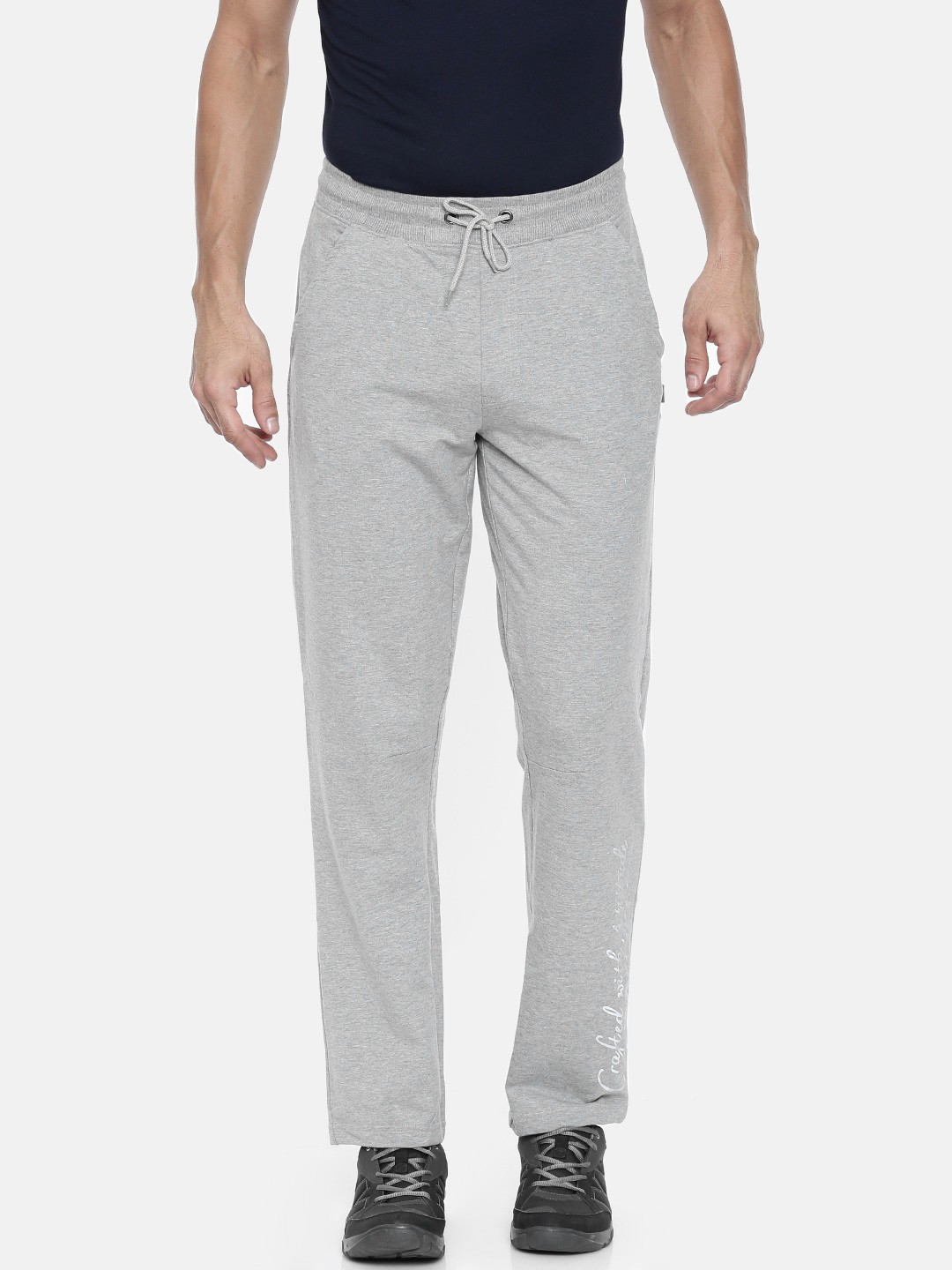 

Jack & Jones Men Grey Solid Track Pants