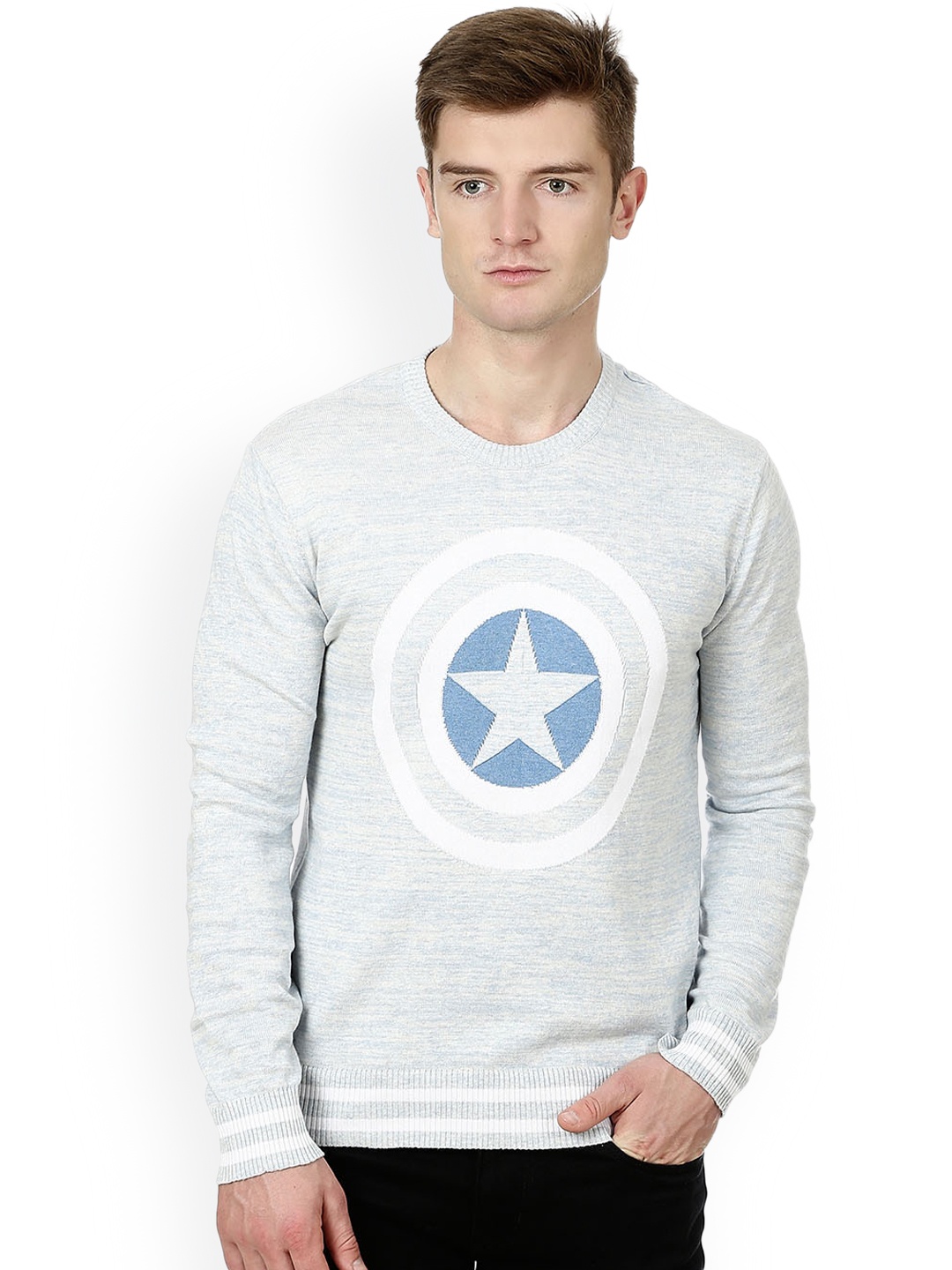

Free Authority Captain America featured Blue Sweater for Men