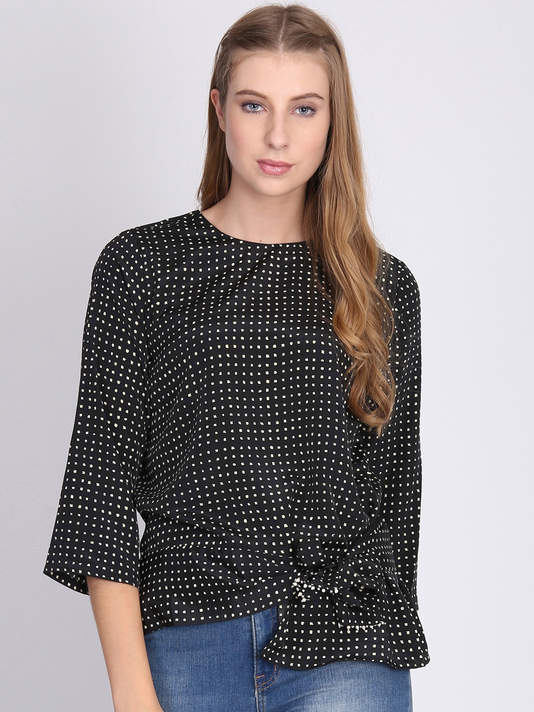

NIZA Women Black Printed Top