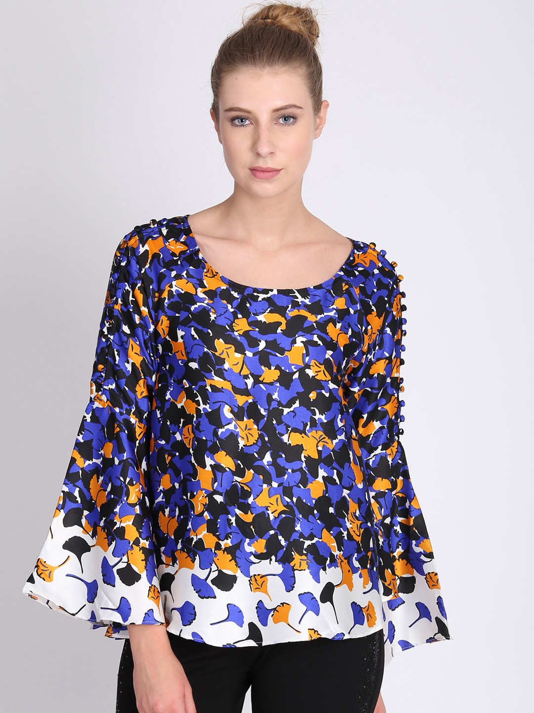 

NIZA Women Blue Printed Top