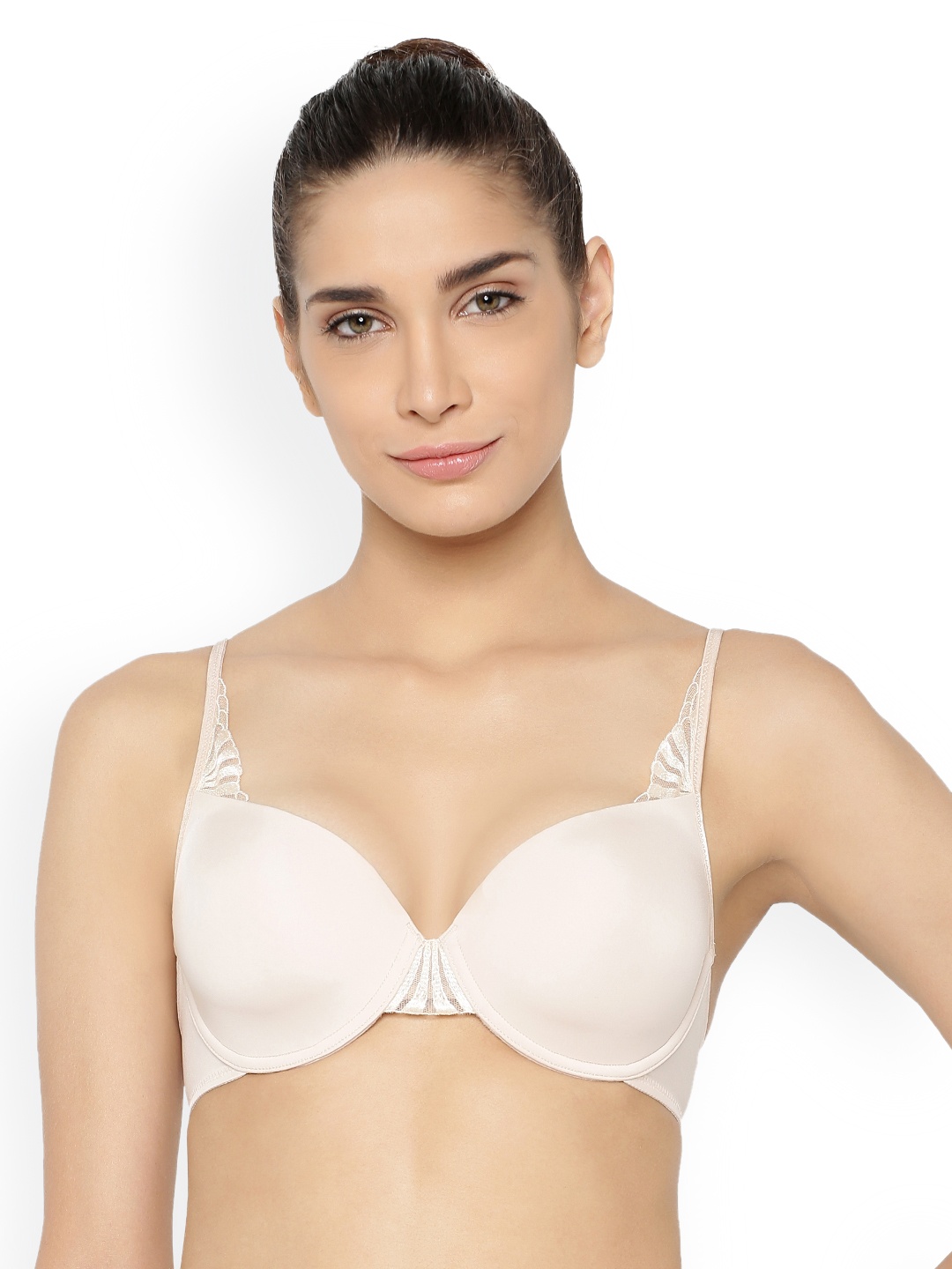 

Triumph Beige True Curves Forever 01 Modern Wired Half Cup Padded Tshirt Bra 7613139586241