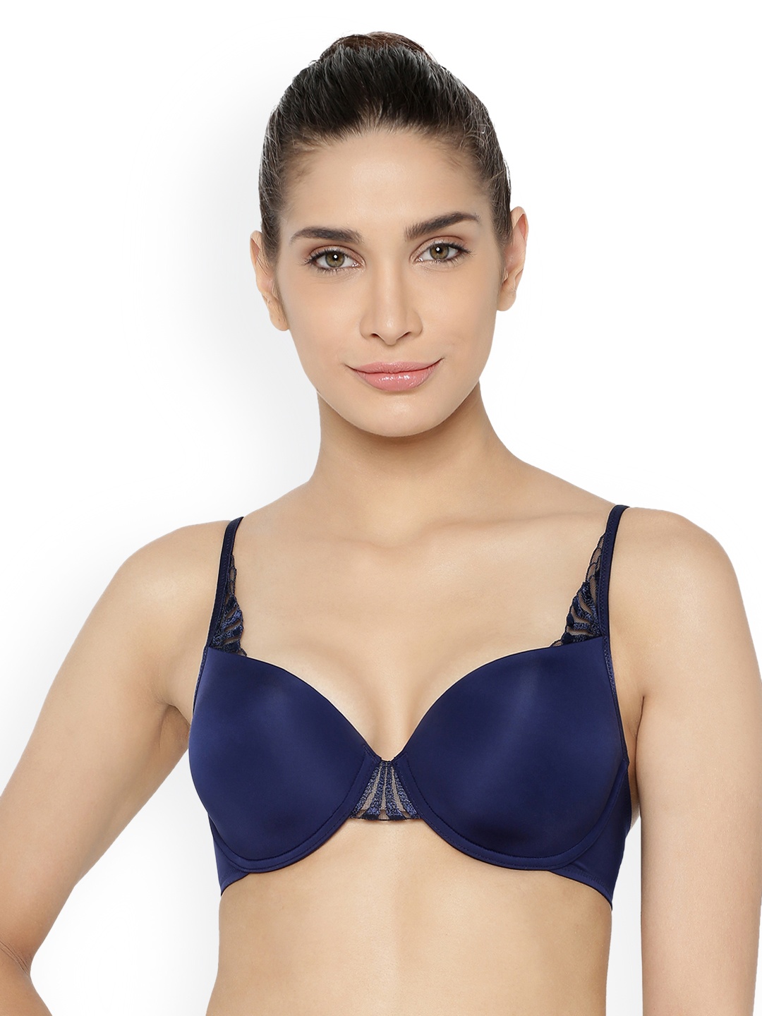 

Triumph Navy Blue True Curves Forever 01 Modern Wired Padded T-Shirt Bra 7613139586432