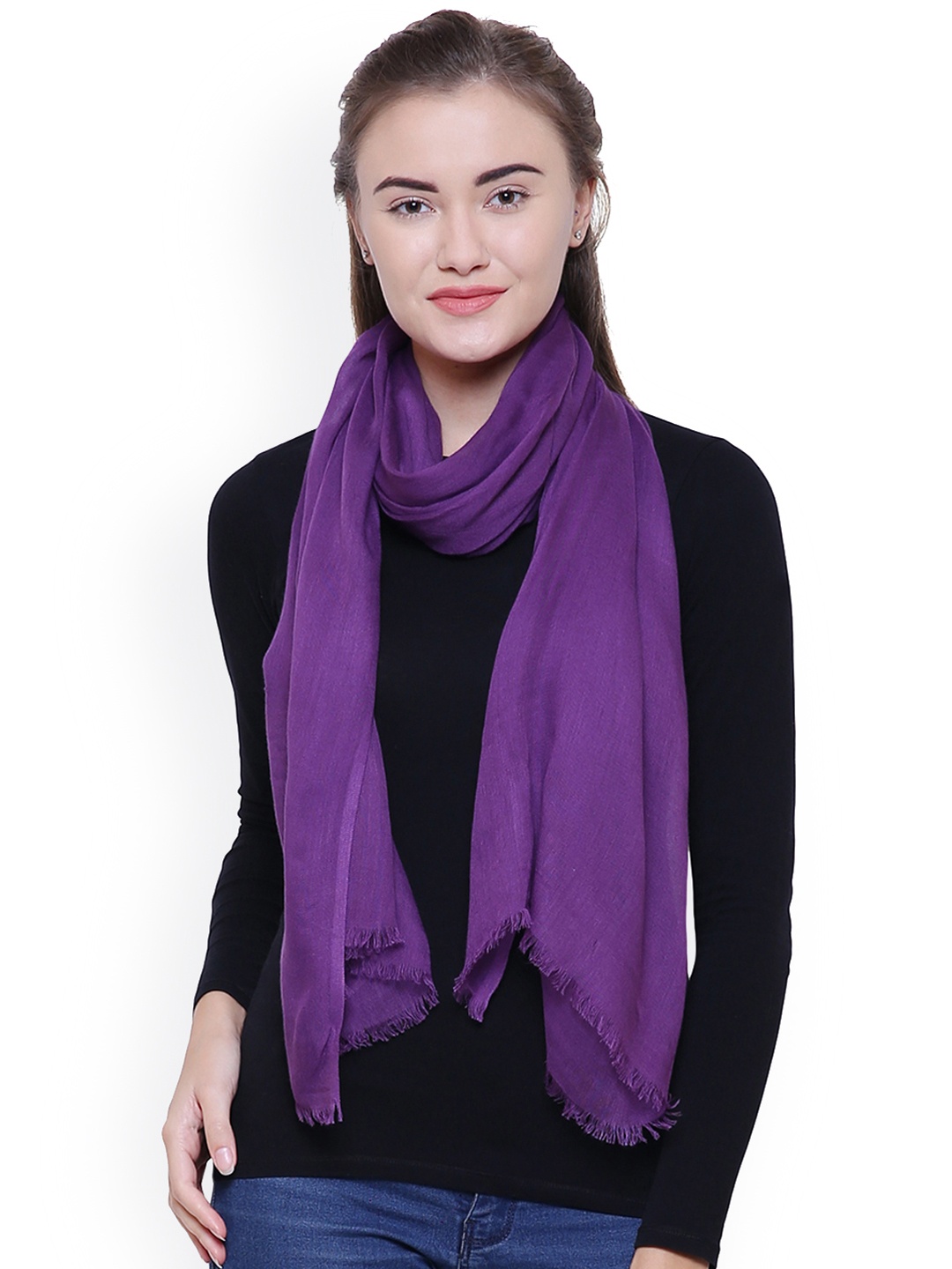

Anekaant Women Purple Solid Stole