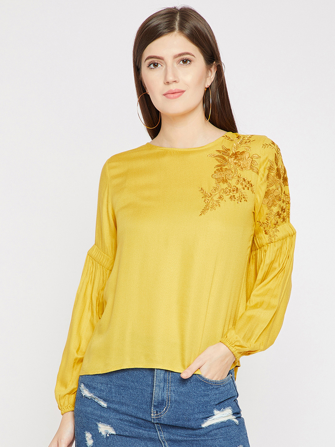 

RARE Women Mustard Solid Top