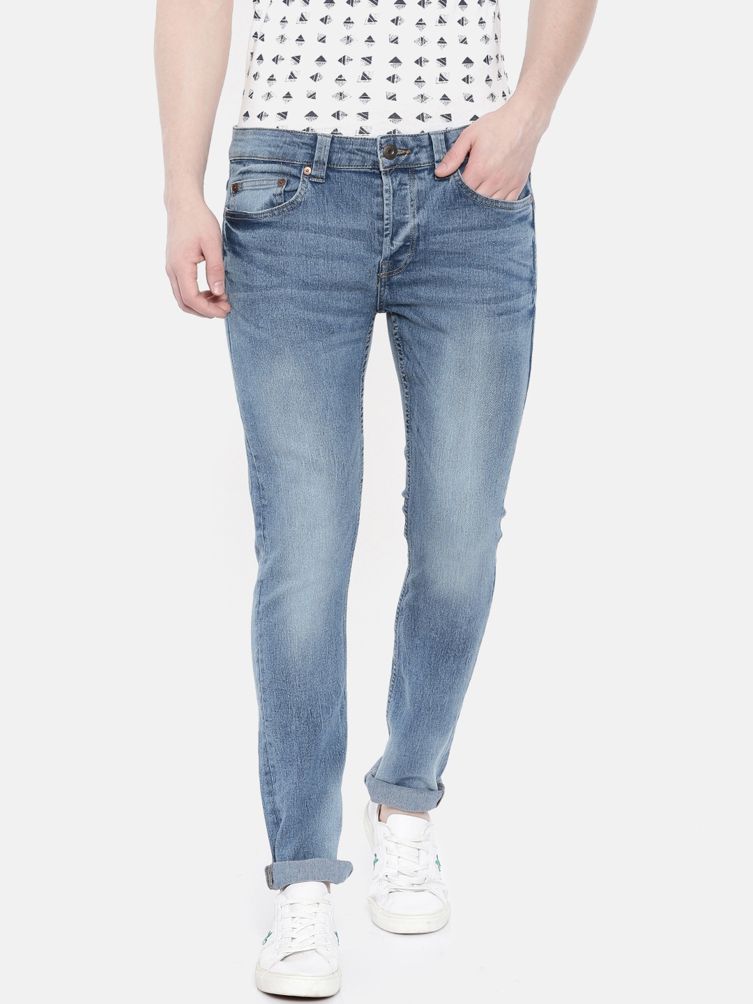 

ONLY & SONS Men Blue Skinny Fit Mid-Rise Clean Look Stretchable Jeans