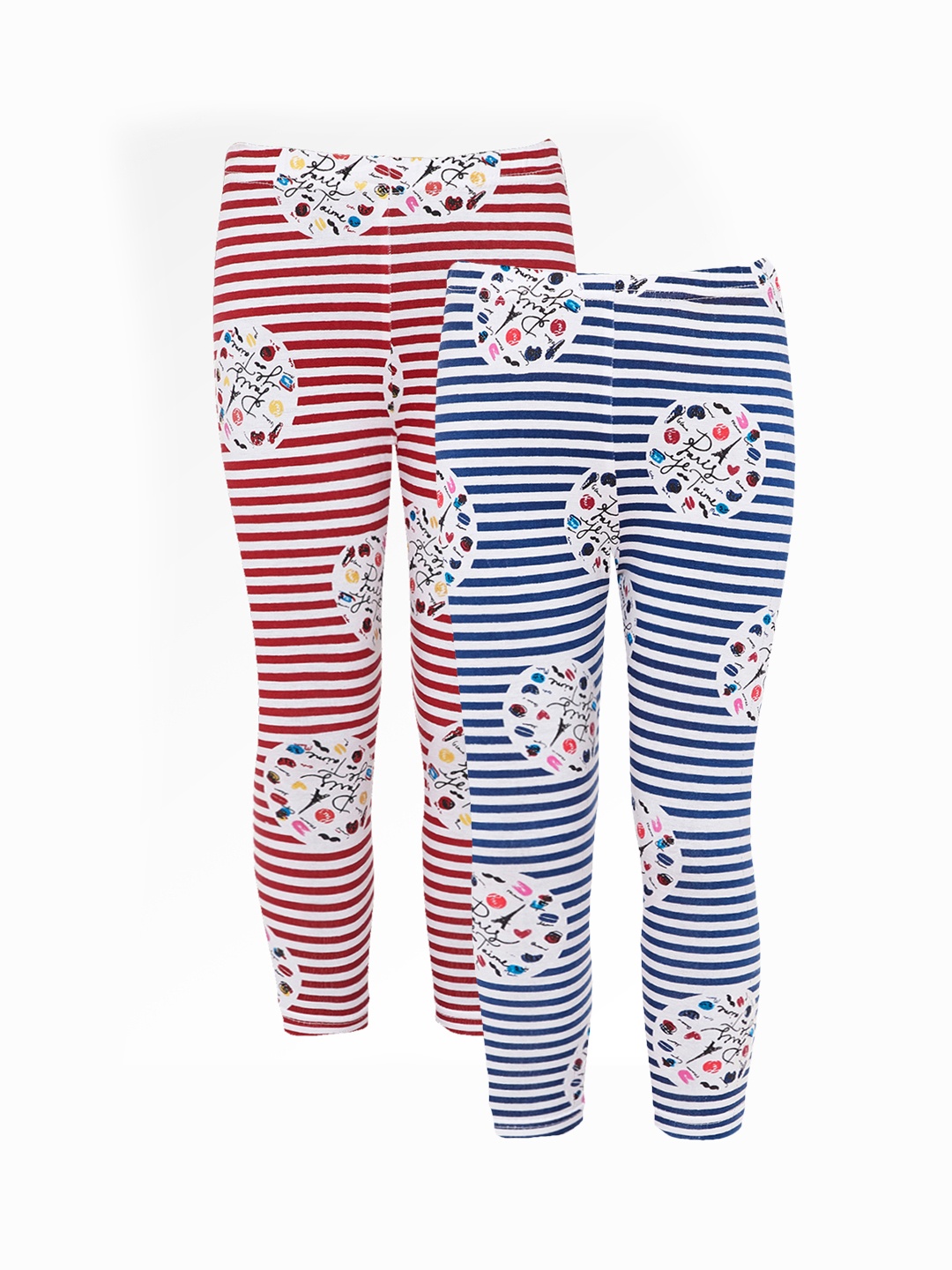 

Naughty Ninos Girls Pack Of 2 Ankle-Length Printed Leggings, Multi