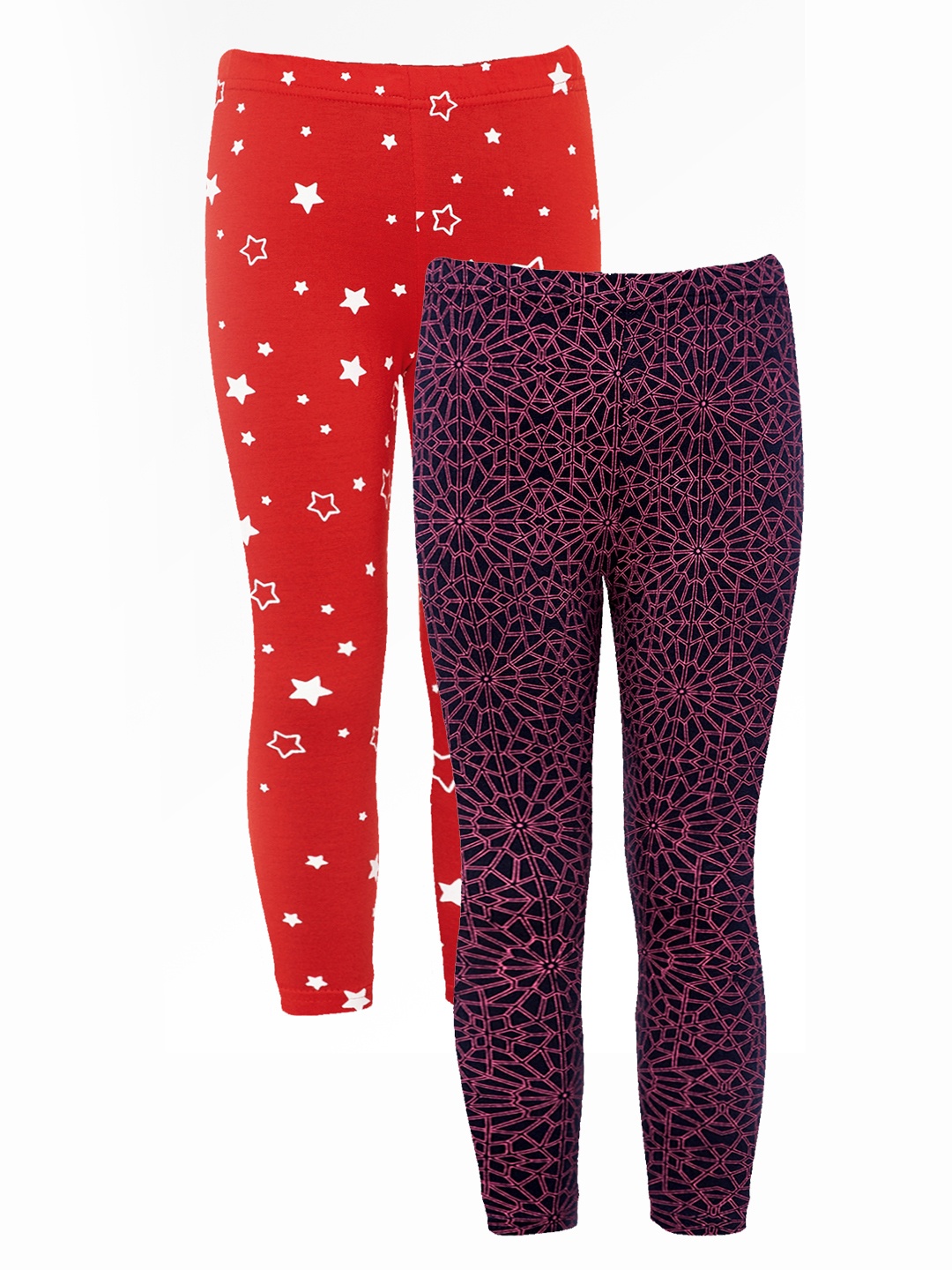 

Naughty Ninos Girls Pack Of 2 Ankle-Length Printed Leggings, Multi