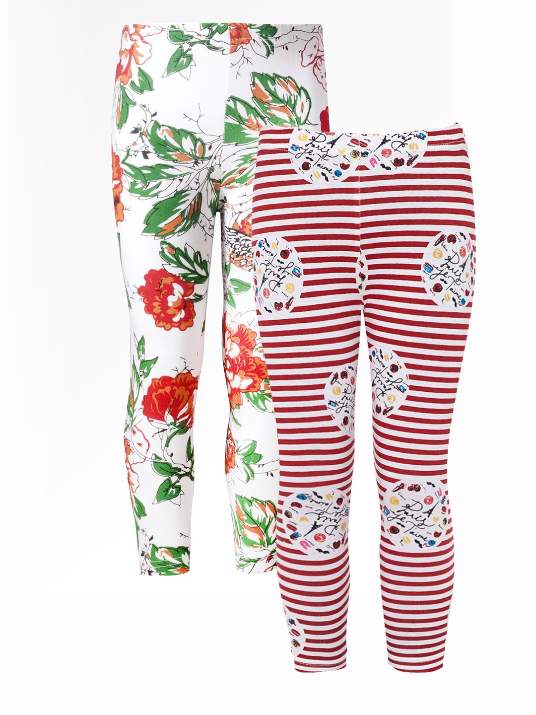 

Naughty Ninos Girls Pack Of 2 Ankle-Length Printed Leggings, Multi