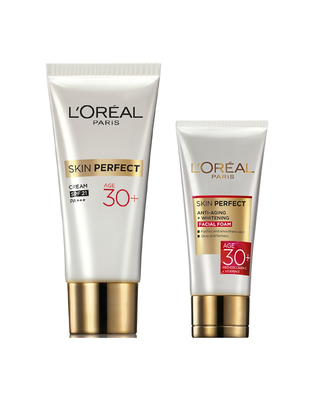 

LOreal Paris Perfect Skin Day Cream & LOreal Paris Anti-Aging Plus Whitening Facial Foam, White