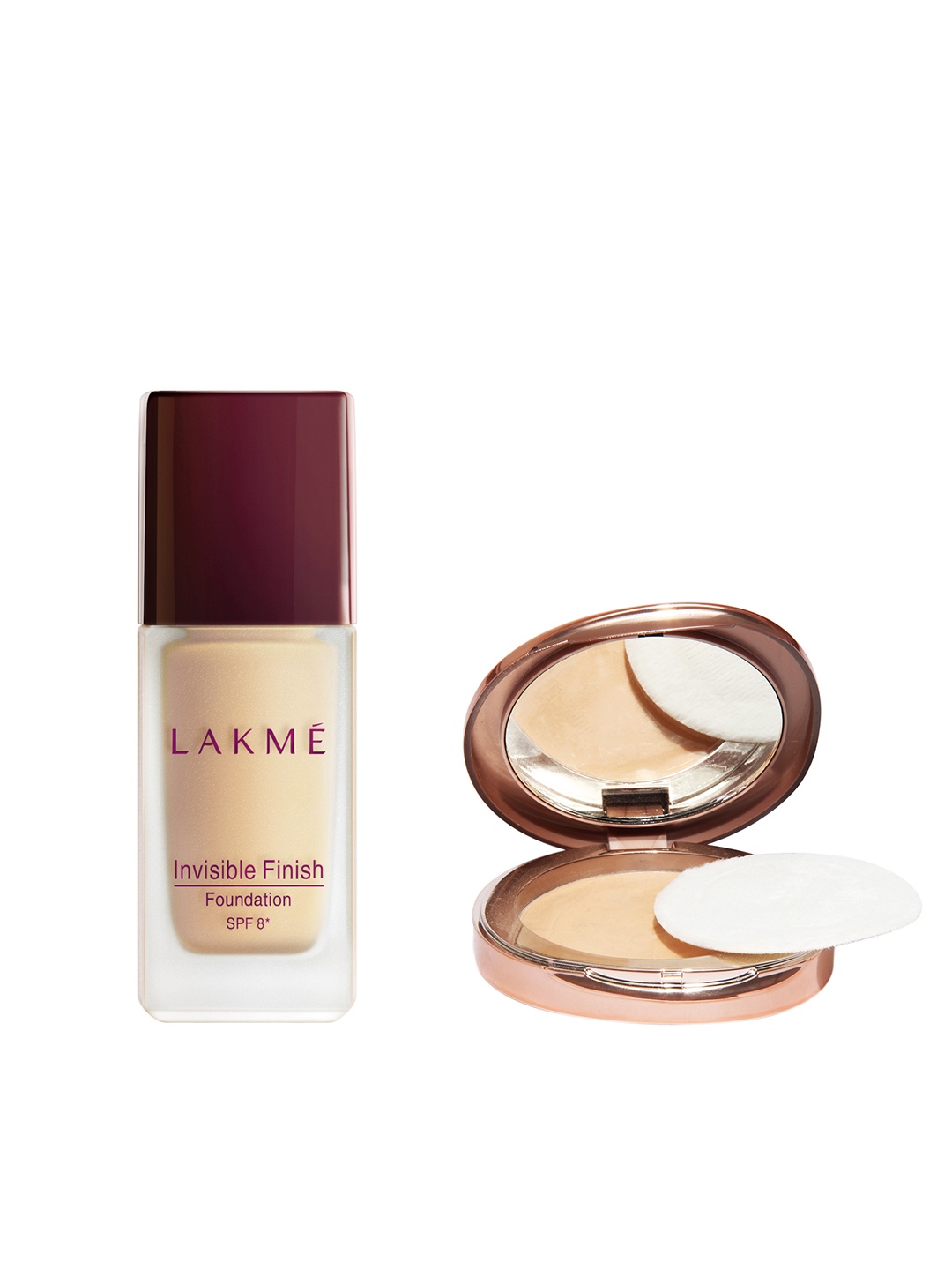 

Lakme Set of Melon Matte Complexion Compact & Invisible Finish 01 Foundation, Beige