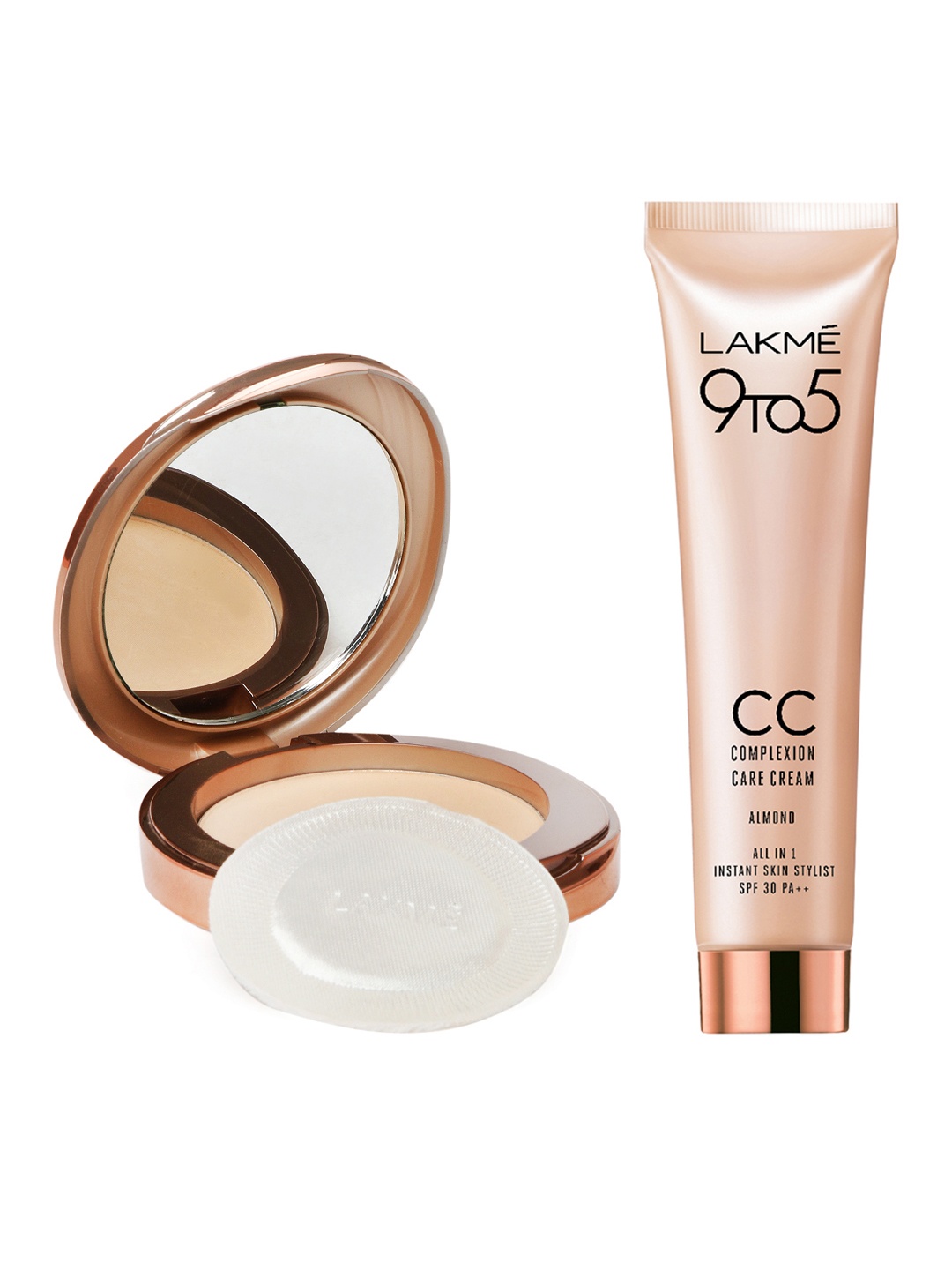 

Lakme 9 to 5 Apricot Flawless Matte Complexion Compact & Almond Complexion Care Cream, Peach