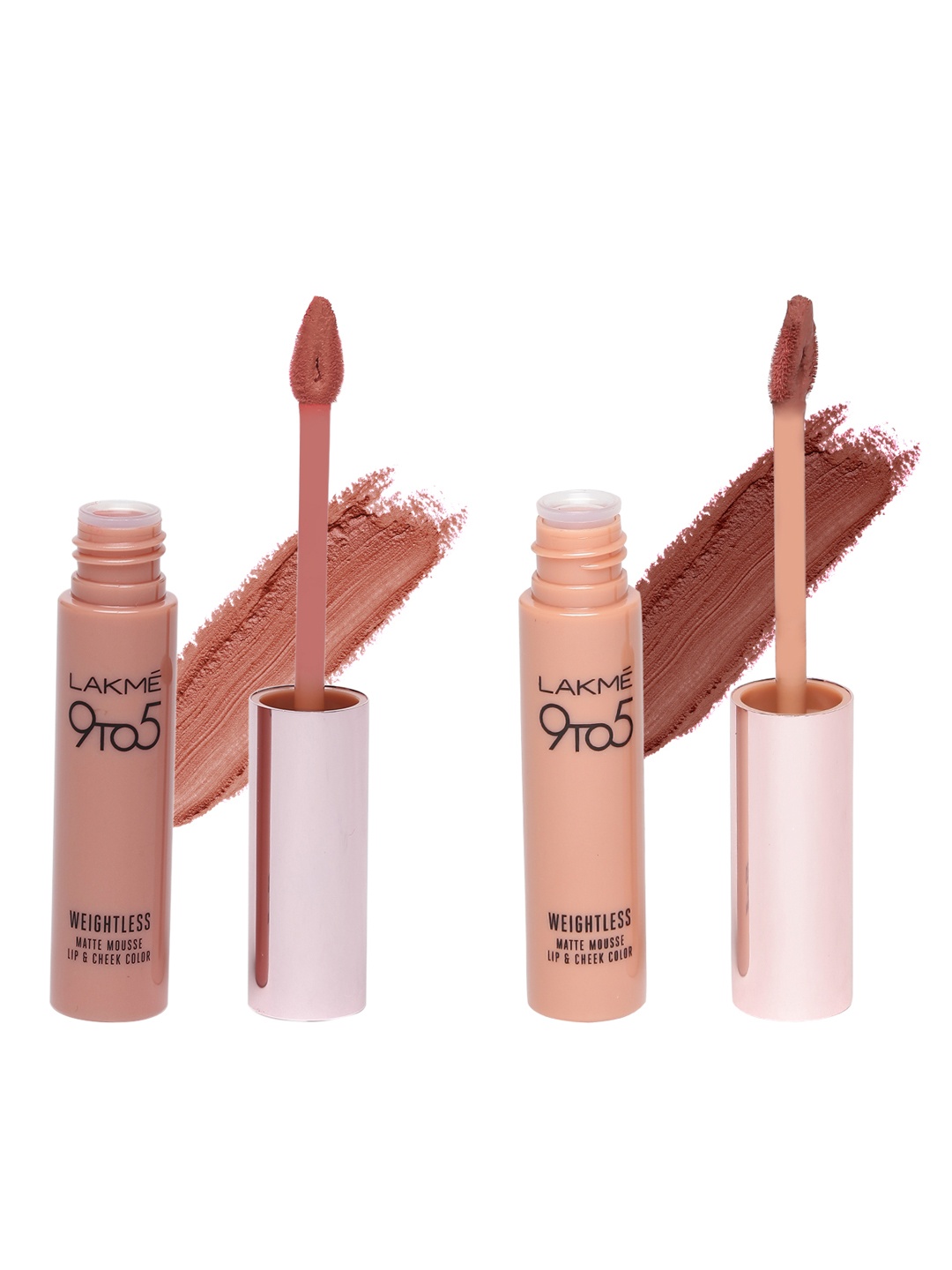 

Lakme 9to5 Weightless Matte Blush Velvet and Coffee Lite Lip & Cheek Color, Nude