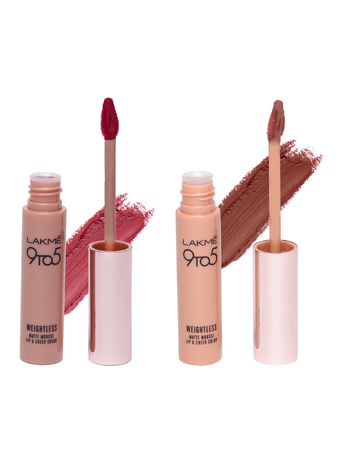 

Lakme 9to5 Set of 2 Weightless Matte Mousse Lip & Cheek Color, Pink